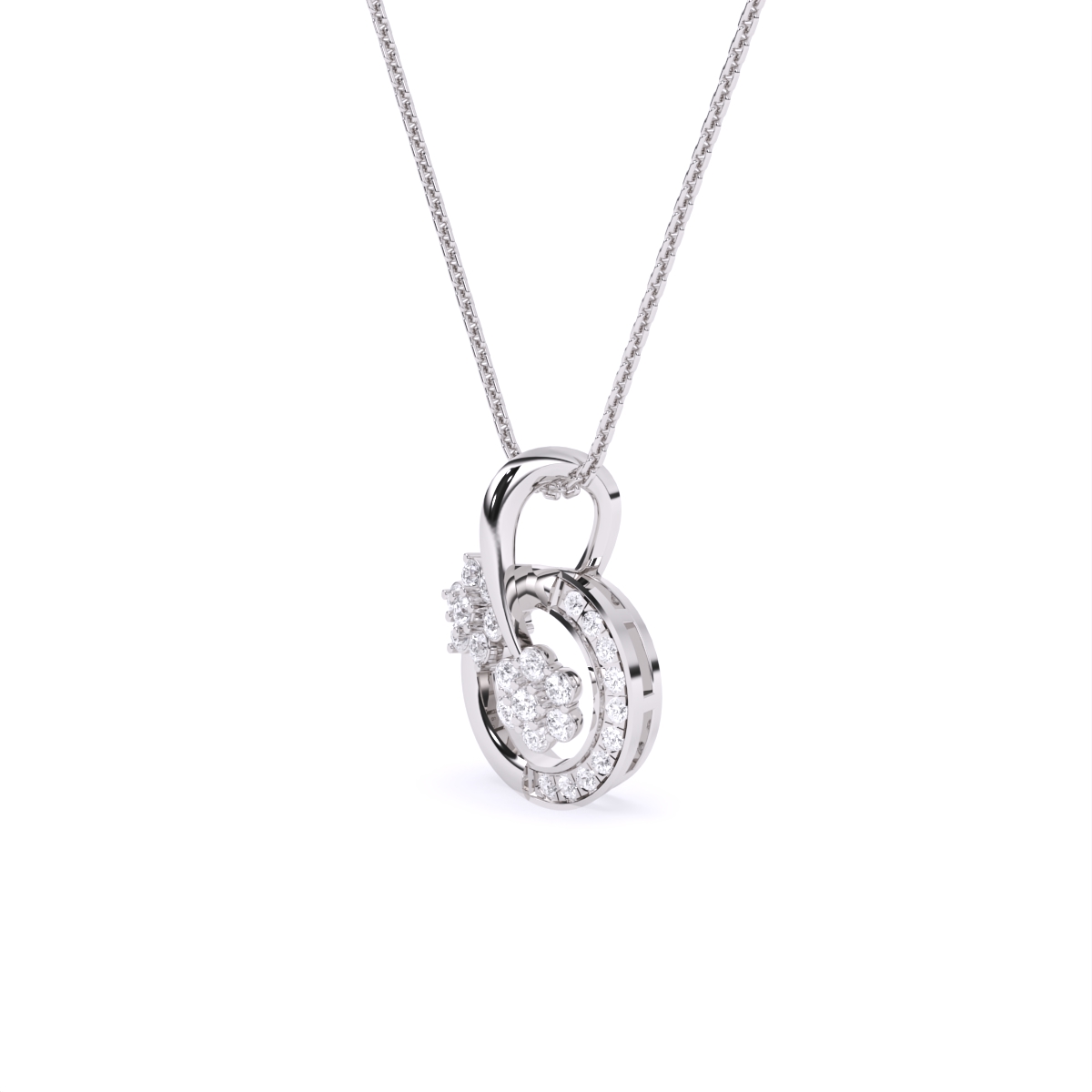 Circle of Flowers Diamond Pendant