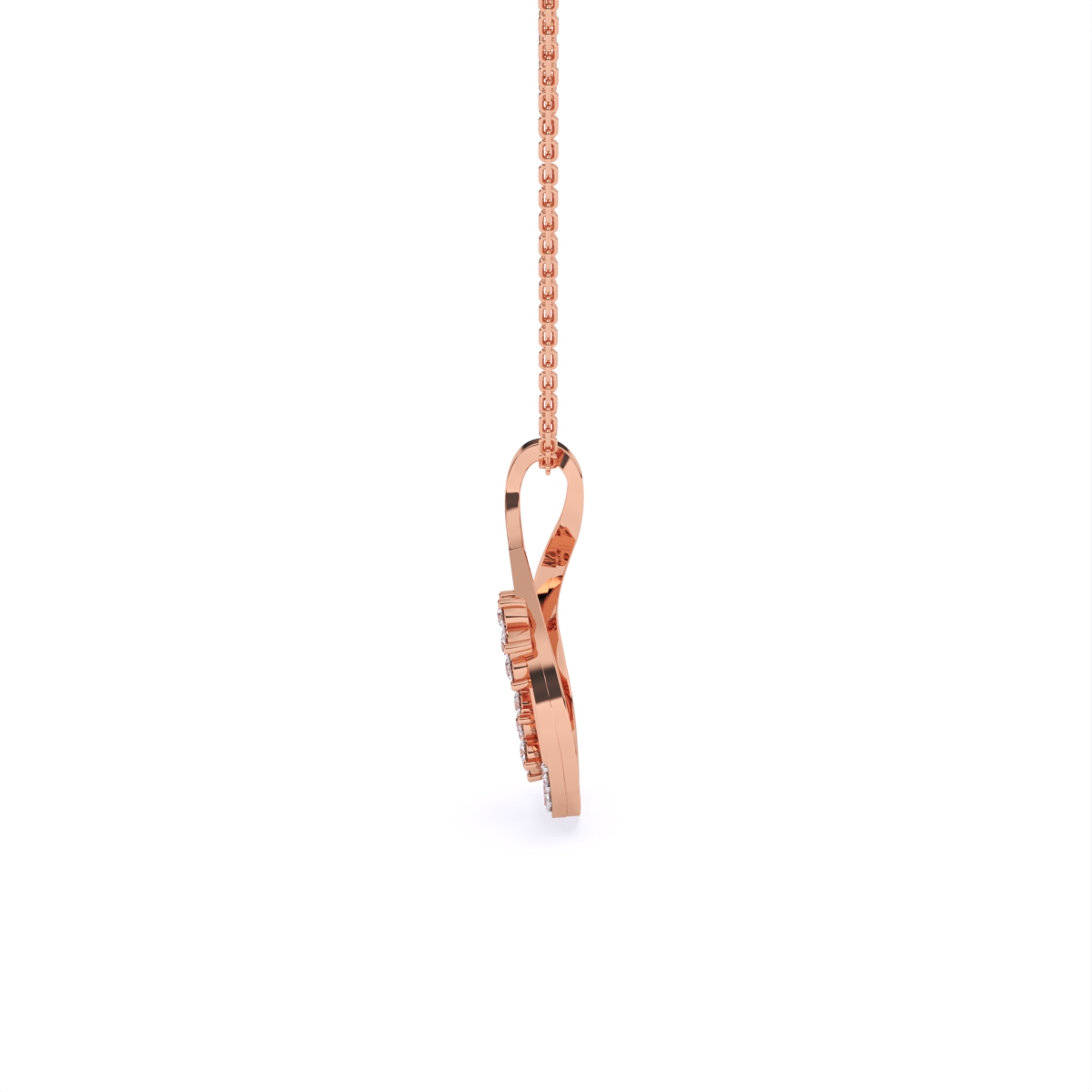 Twin Floral With Twist Loop Pendant