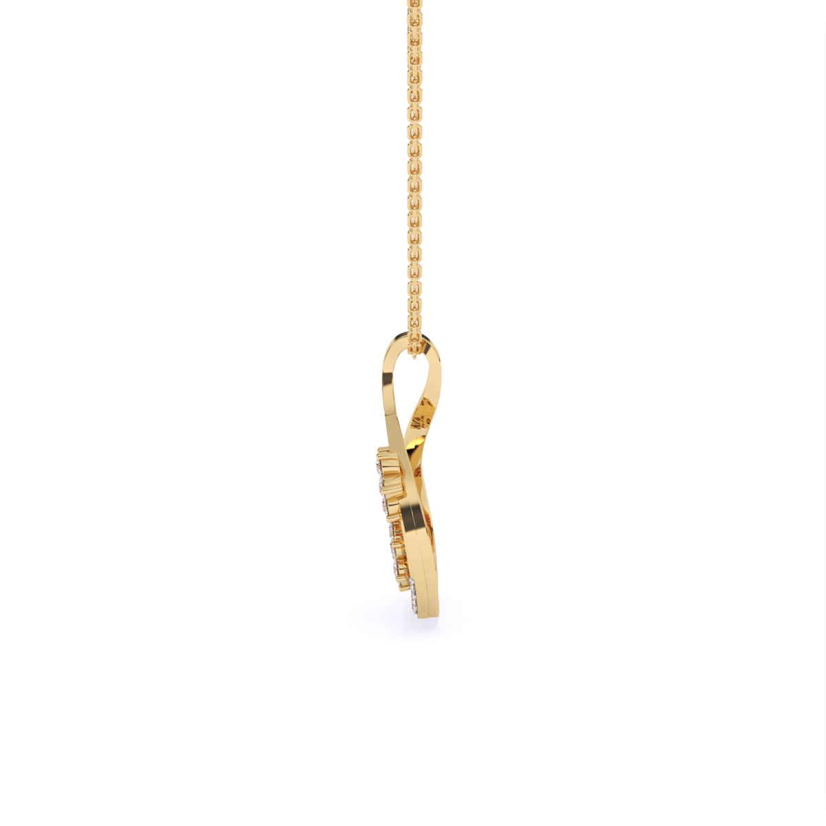 Twin Floral With Twist Loop Pendant