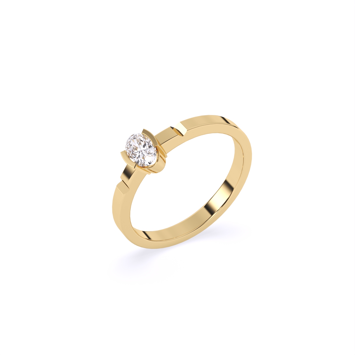 Modern Grip Set Solitaire Diamond Ring