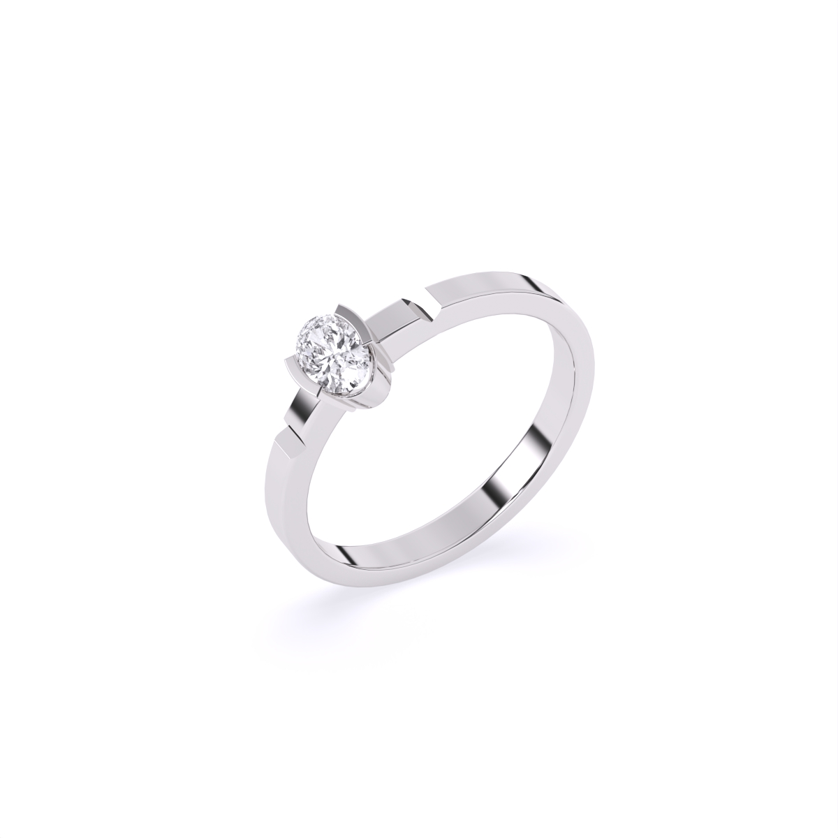 Modern Grip Set Solitaire Diamond Ring