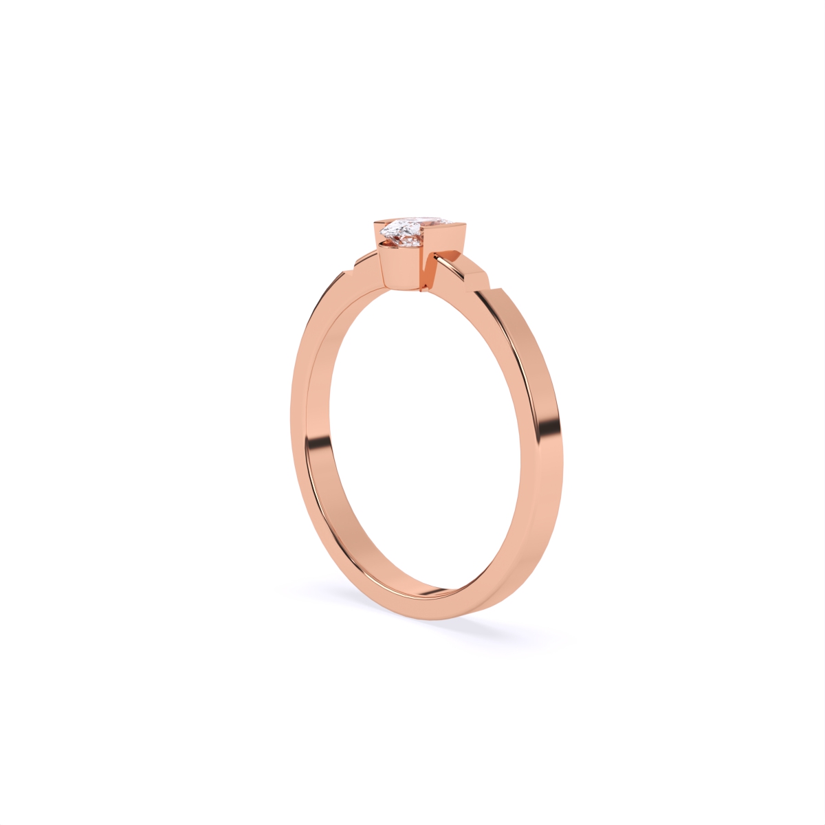 Modern Grip Set Solitaire Diamond Ring