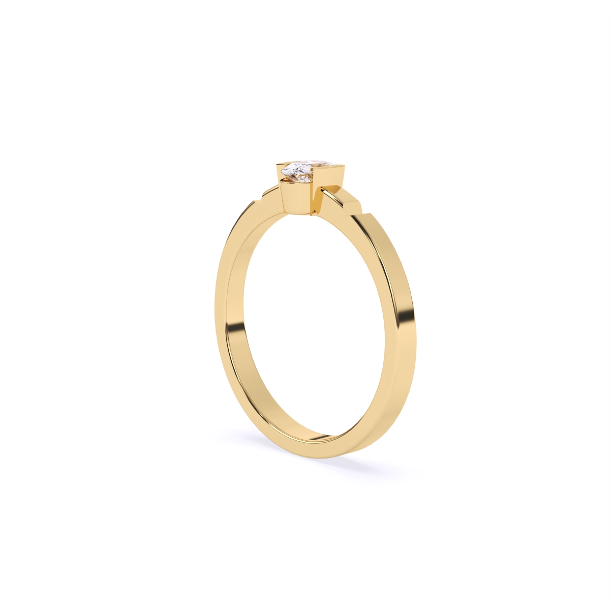 Modern Grip Set Solitaire Diamond Ring