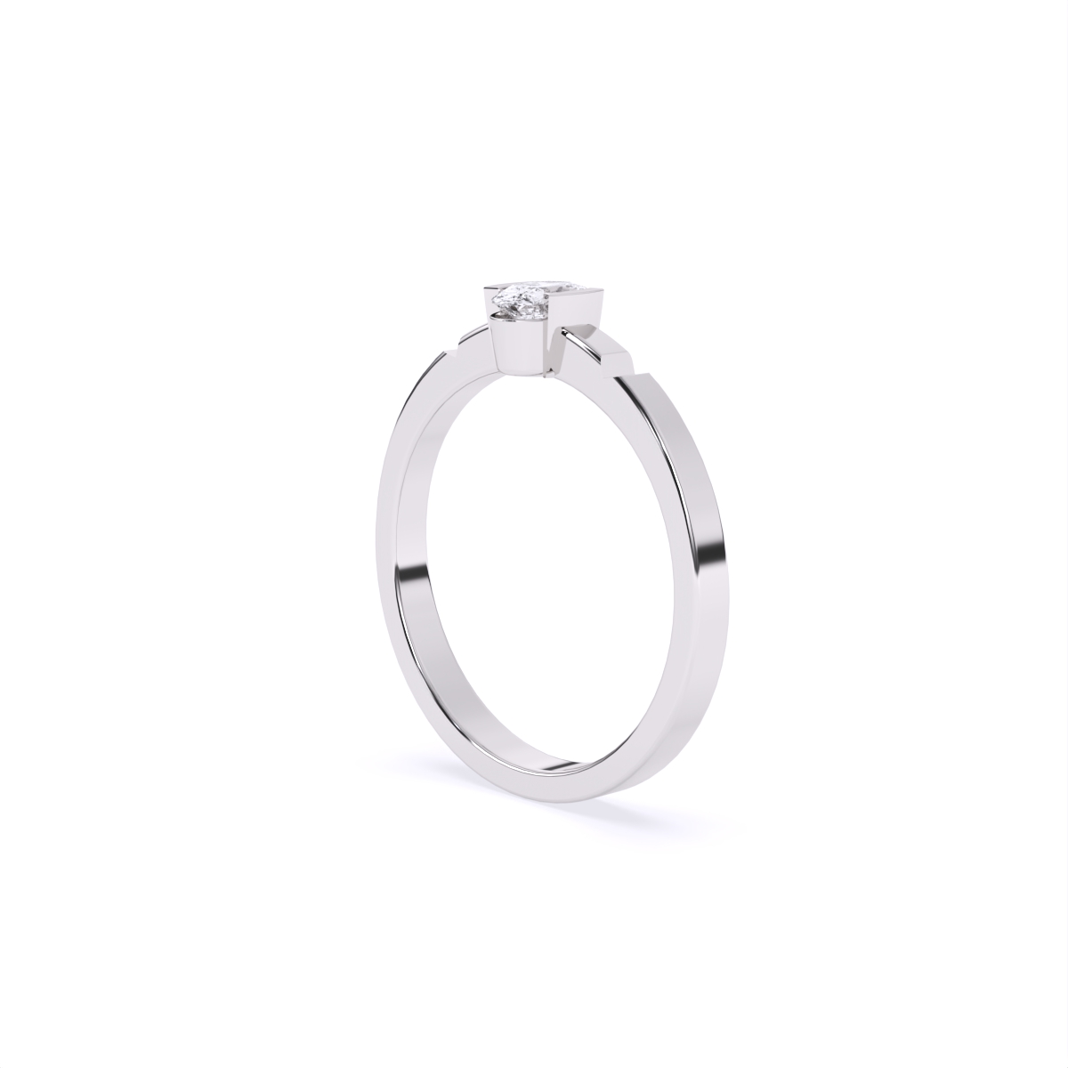 Modern Grip Set Solitaire Diamond Ring