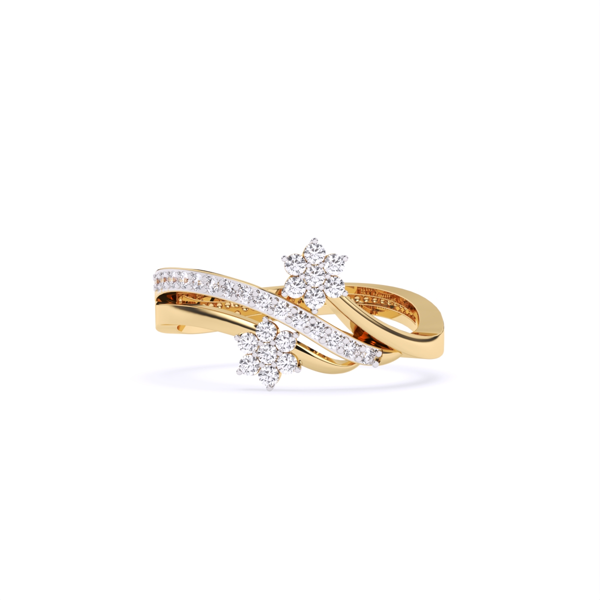 Daisy Duo Twist Diamond Ring
