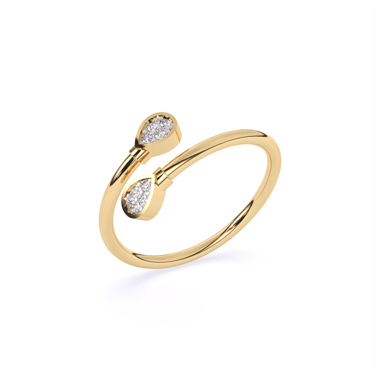 Trendy Edge-Cut Diamond Fill Ring