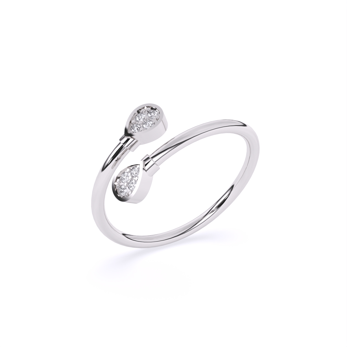 Trendy Edge-Cut Diamond Fill Ring