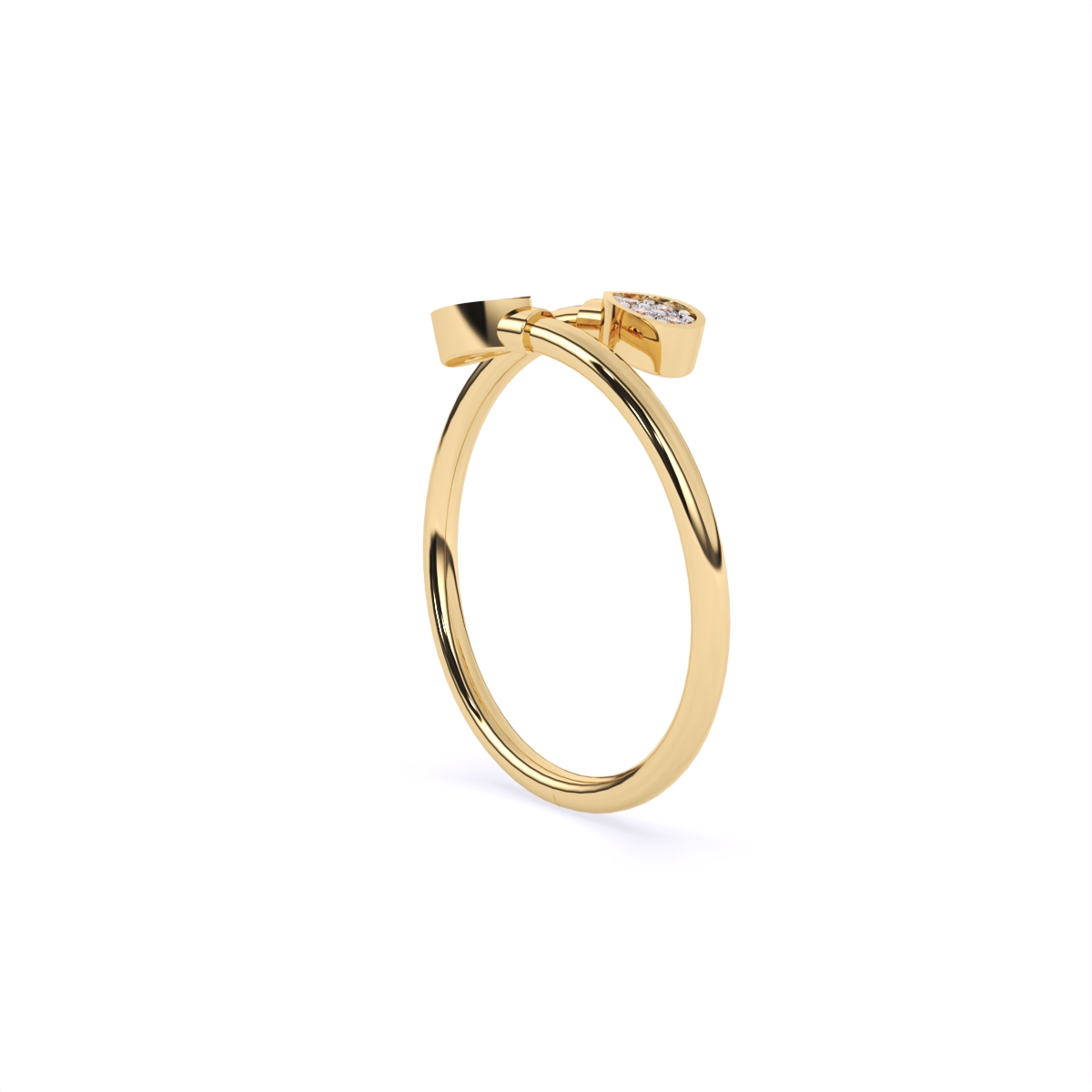 Trendy Edge-Cut Diamond Fill Ring