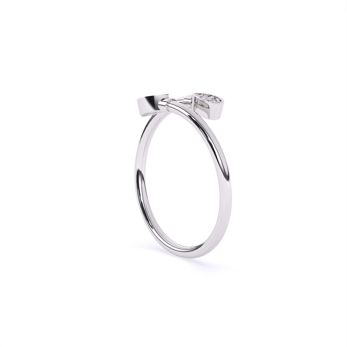 Trendy Edge-Cut Diamond Fill Ring
