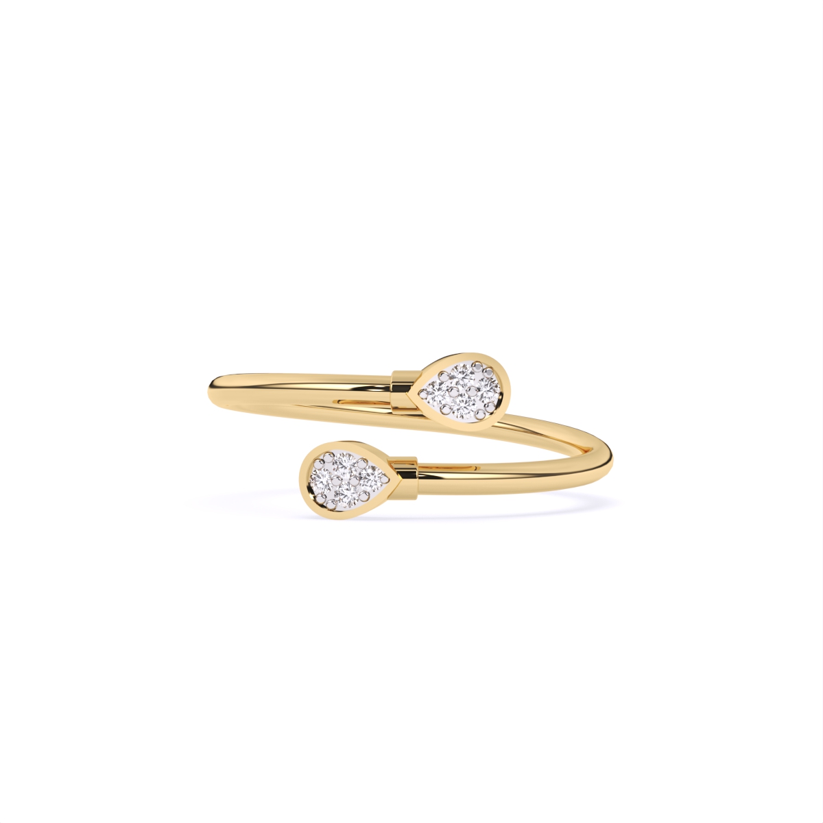 Trendy Edge-Cut Diamond Fill Ring