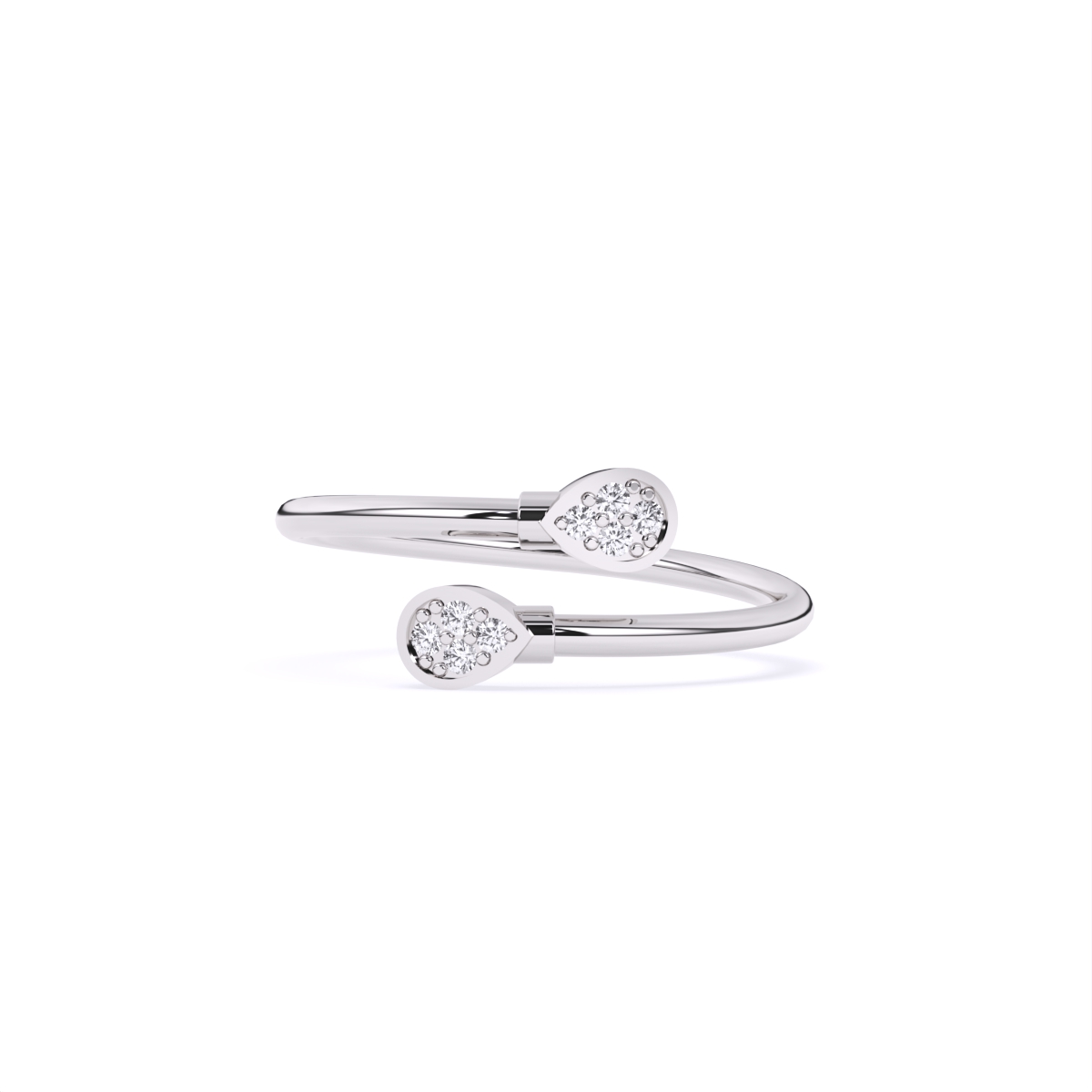 Trendy Edge-Cut Diamond Fill Ring