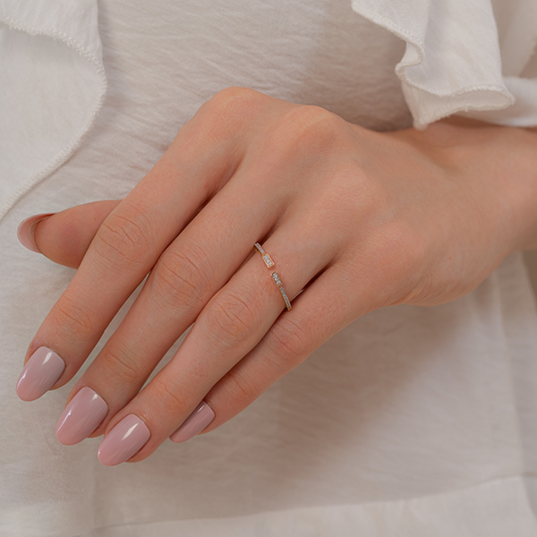 Minimalist Open-Top Lab Grown Diamond Ring