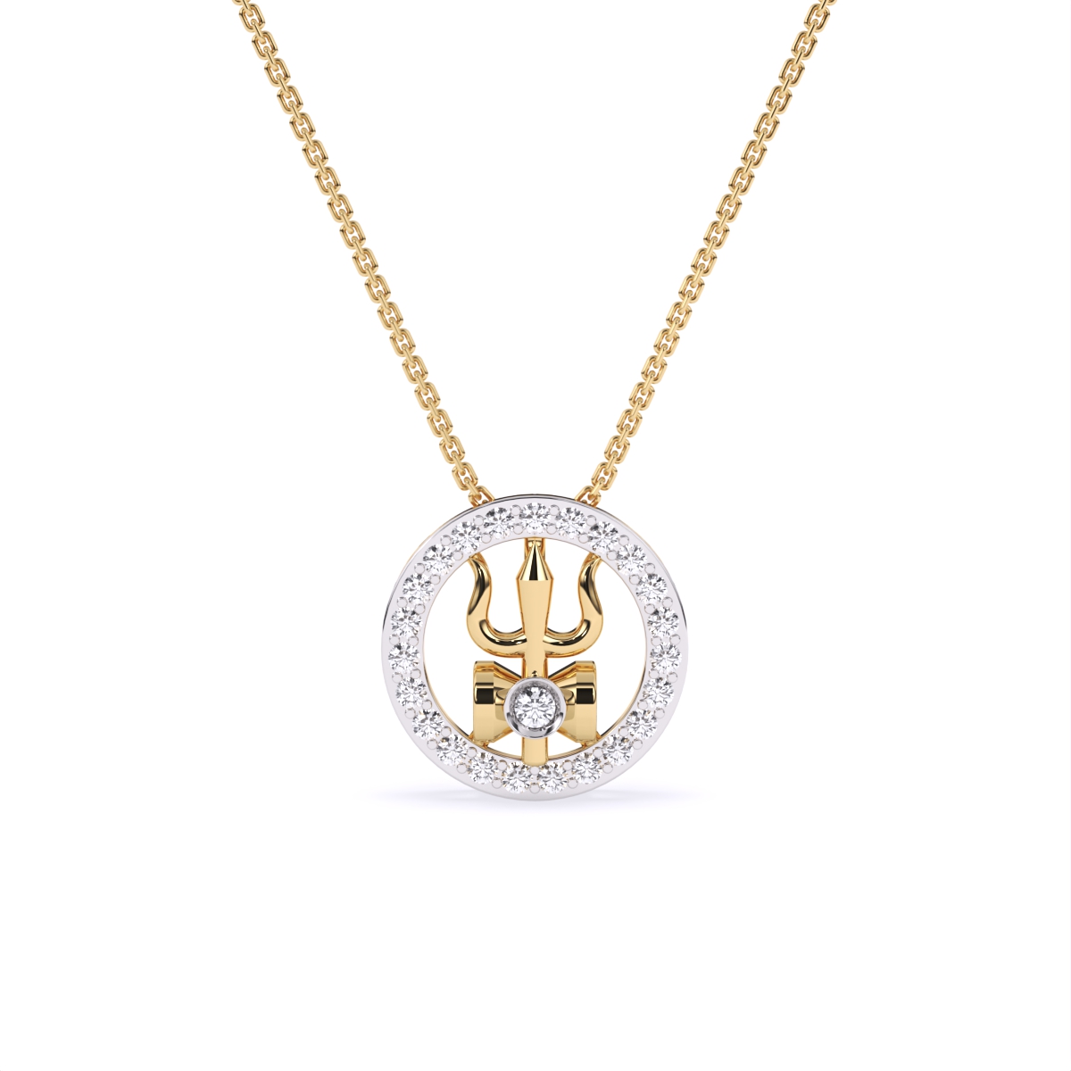 Rakhi of Divine Energy – Compact Trishul Symbol And Lab Diamond Halo