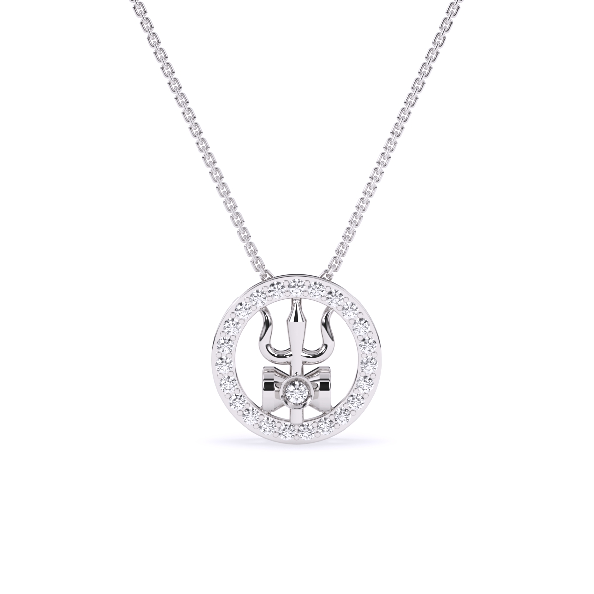 Rakhi of Divine Energy – Compact Trishul Symbol And Lab Diamond Halo