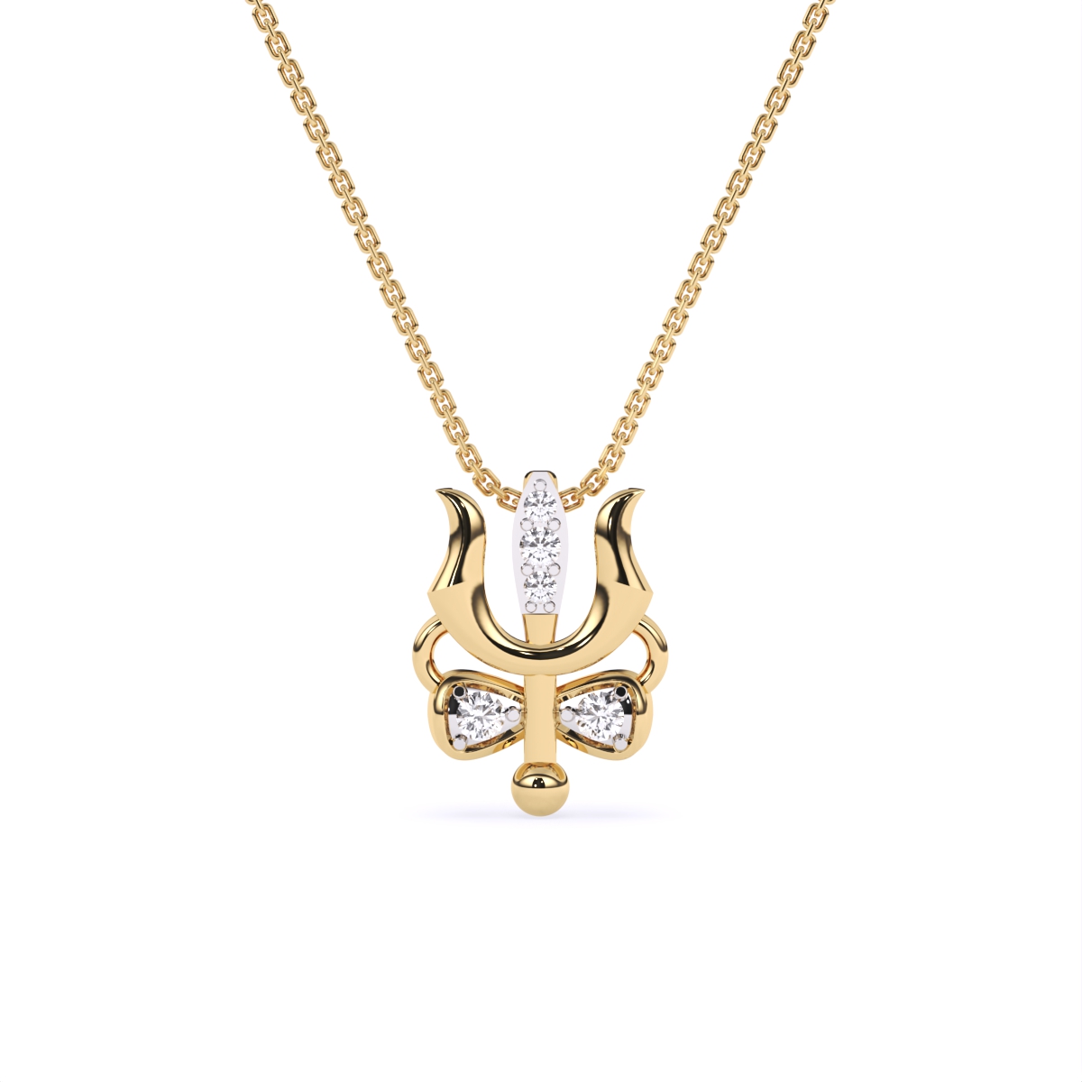 Lord Shiva Inspired Trishul-Damru Blessings Lab Diamond Rakhi