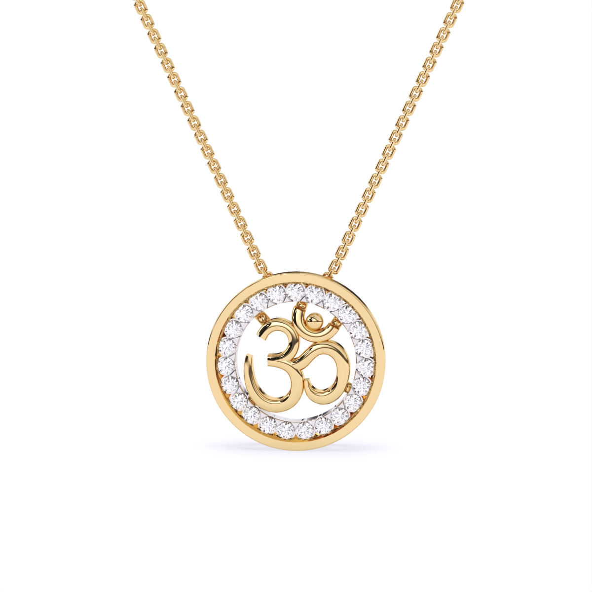 Elegant Om Rakhi Blessed Bond With Lab Diamond Halo