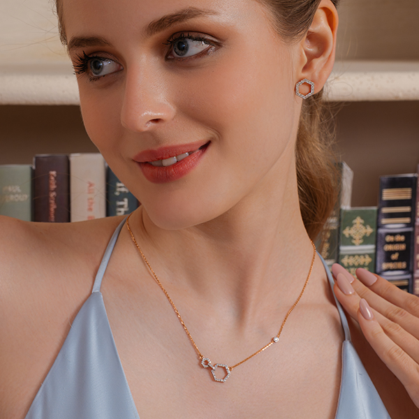 Modern Hexagon Lab Grown Diamond Pendant