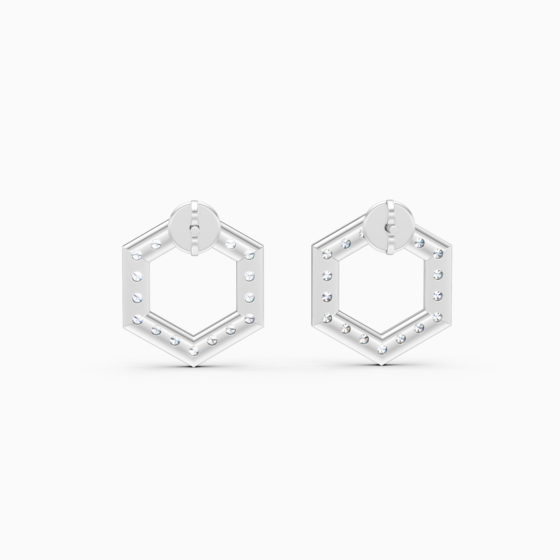 Luxe Hexagon Spark Lab Grown Diamond Earrings