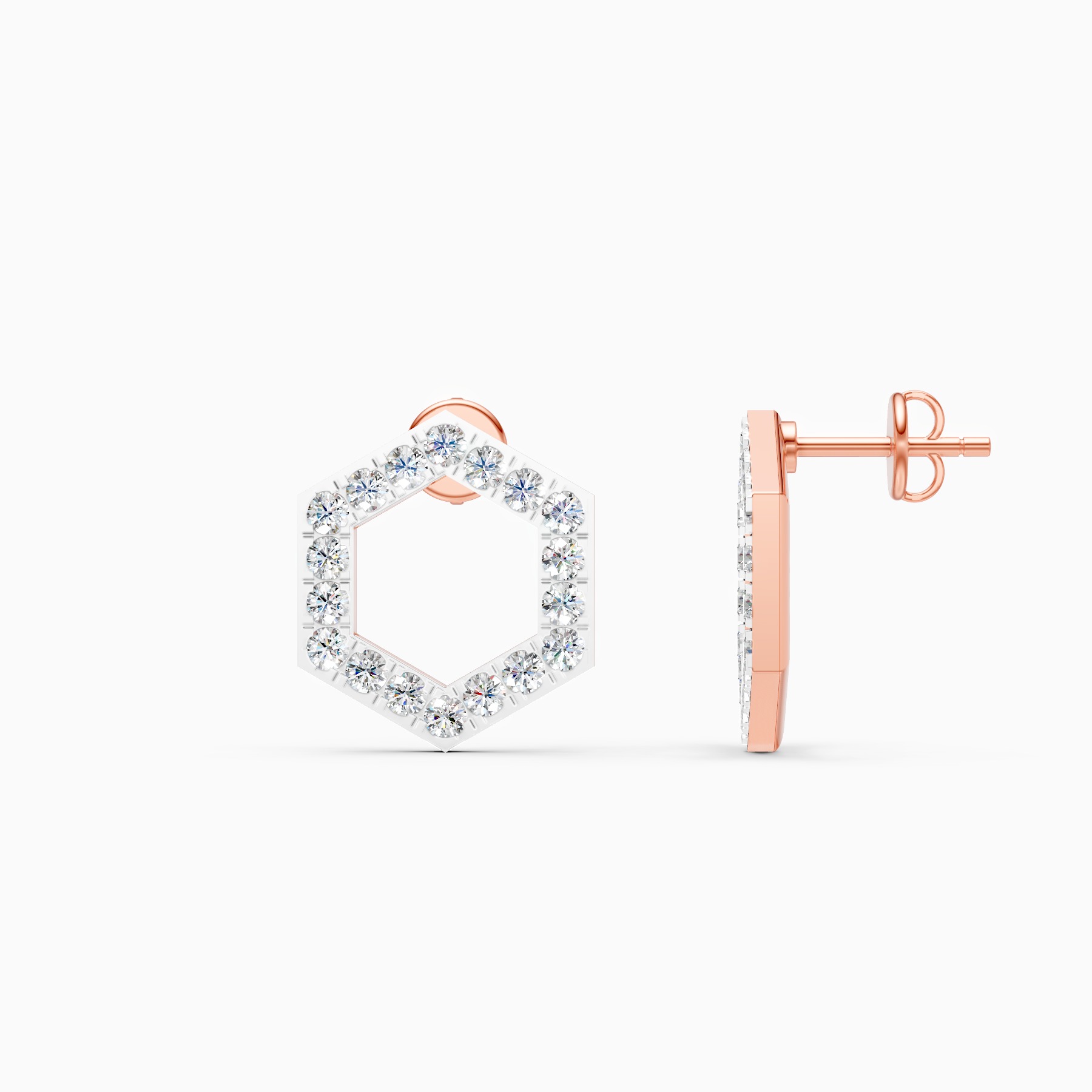 Luxe Hexagon Spark Lab Grown Diamond Earrings