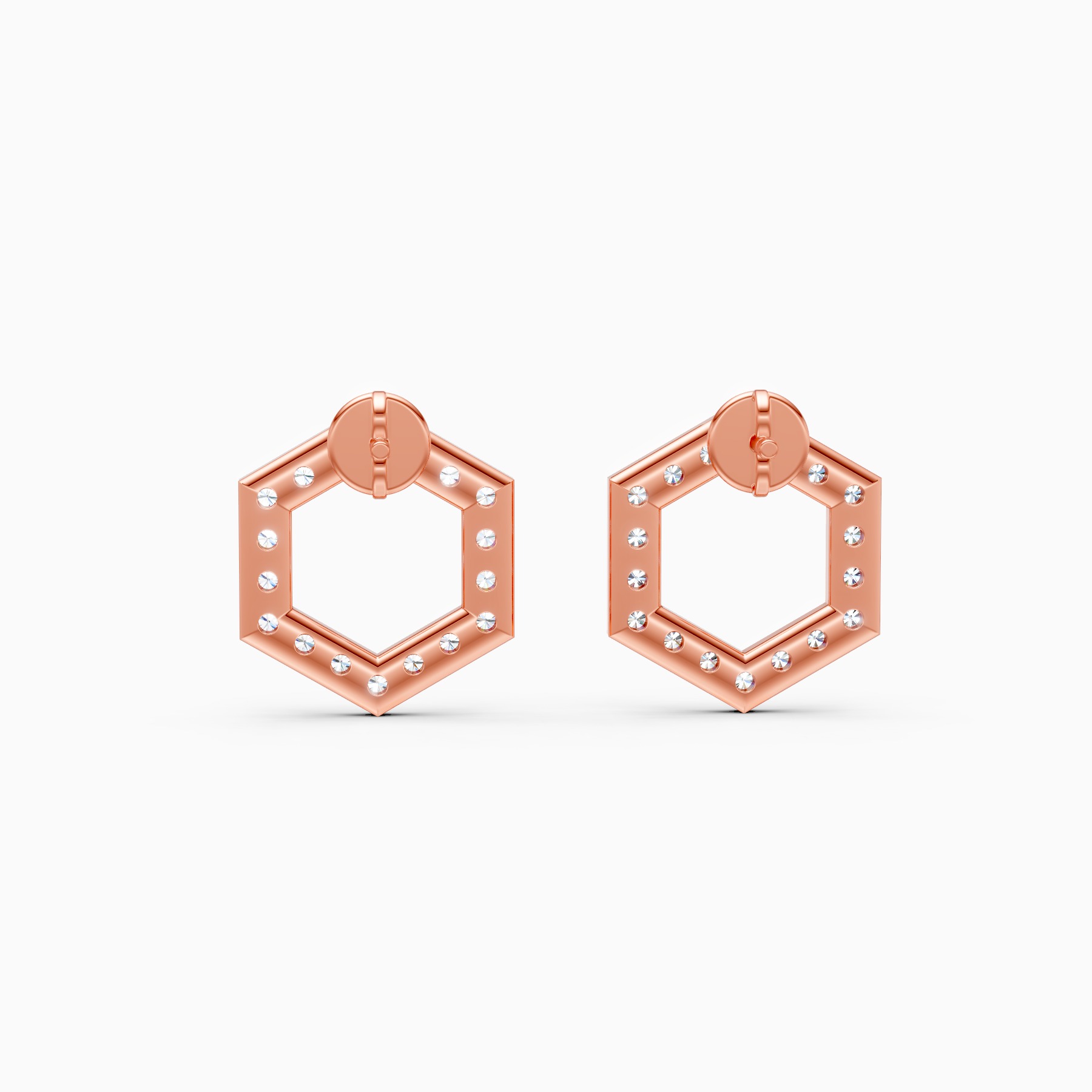Luxe Hexagon Spark Lab Grown Diamond Earrings