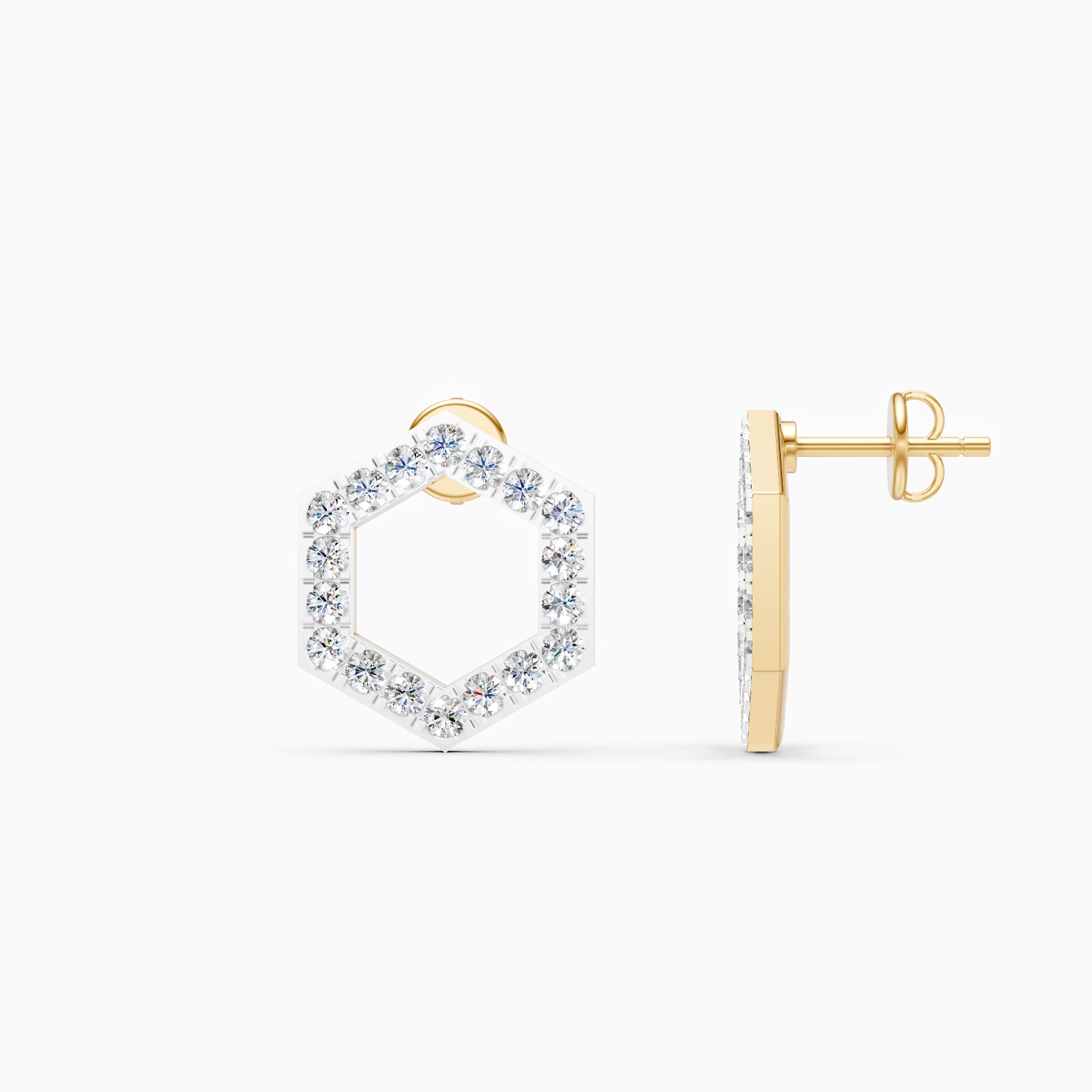 Luxe Hexagon Spark Lab Grown Diamond Earrings