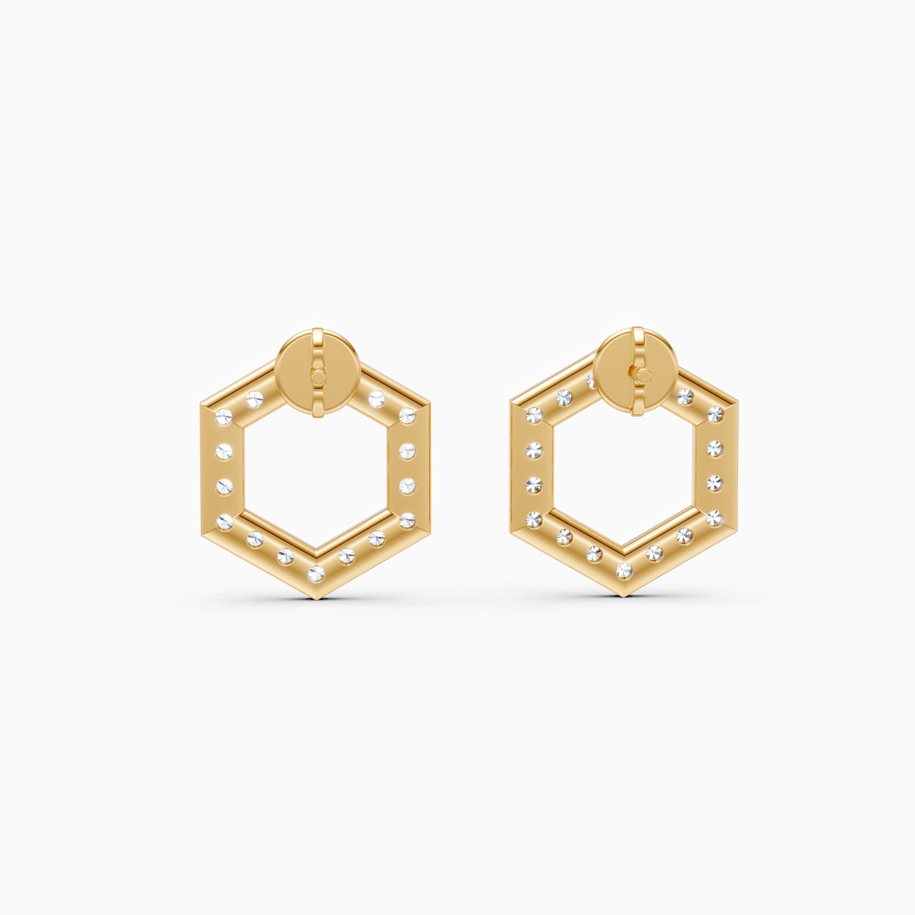 Luxe Hexagon Spark Lab Grown Diamond Earrings