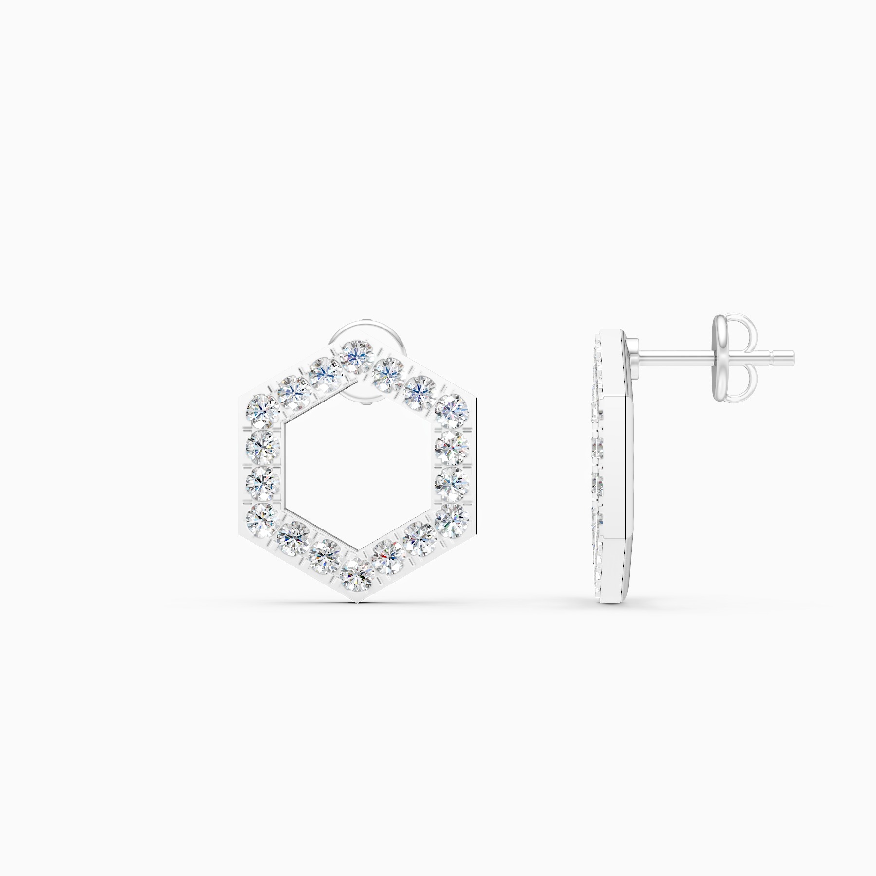 Luxe Hexagon Spark Lab Grown Diamond Earrings