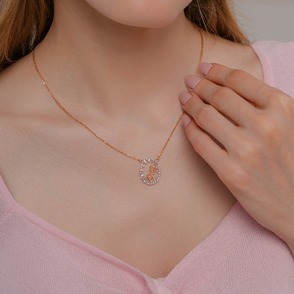 Floral Diamond Pendant Necklace