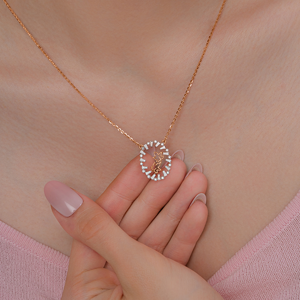 Floral Diamond Pendant Necklace