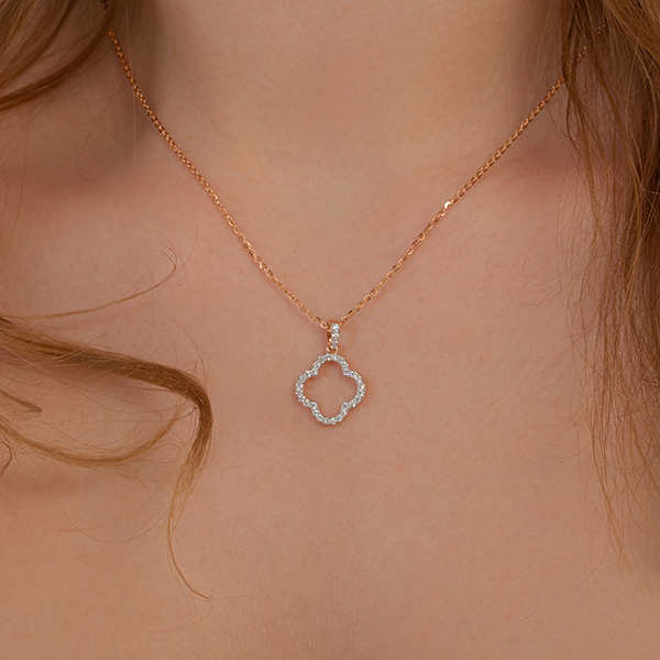 Clover Lab Grown Diamond Pendant Necklace