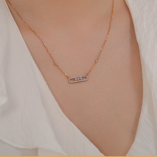 Radiant Bar Necklace with Lab Grown Diamonds