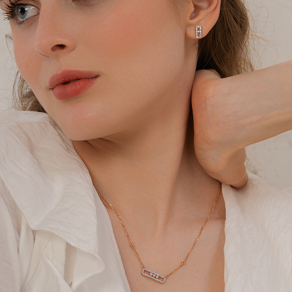 Radiant Bar Necklace with Lab Grown Diamonds