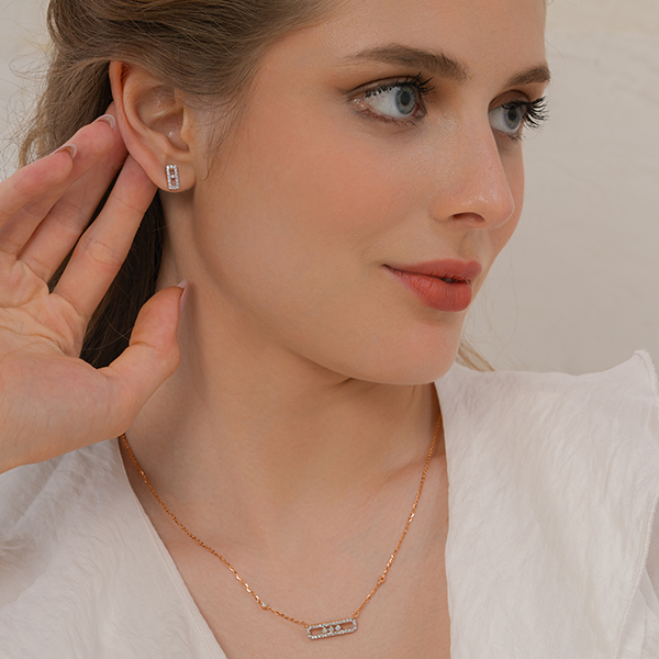 Radiant Bar Necklace with Lab Grown Diamonds