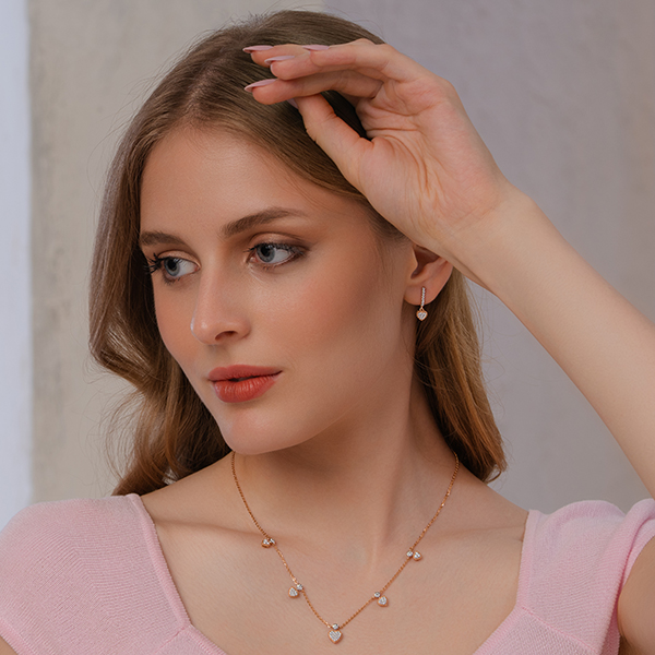 Sparkling Heart Lab Grown Diamond Earrings