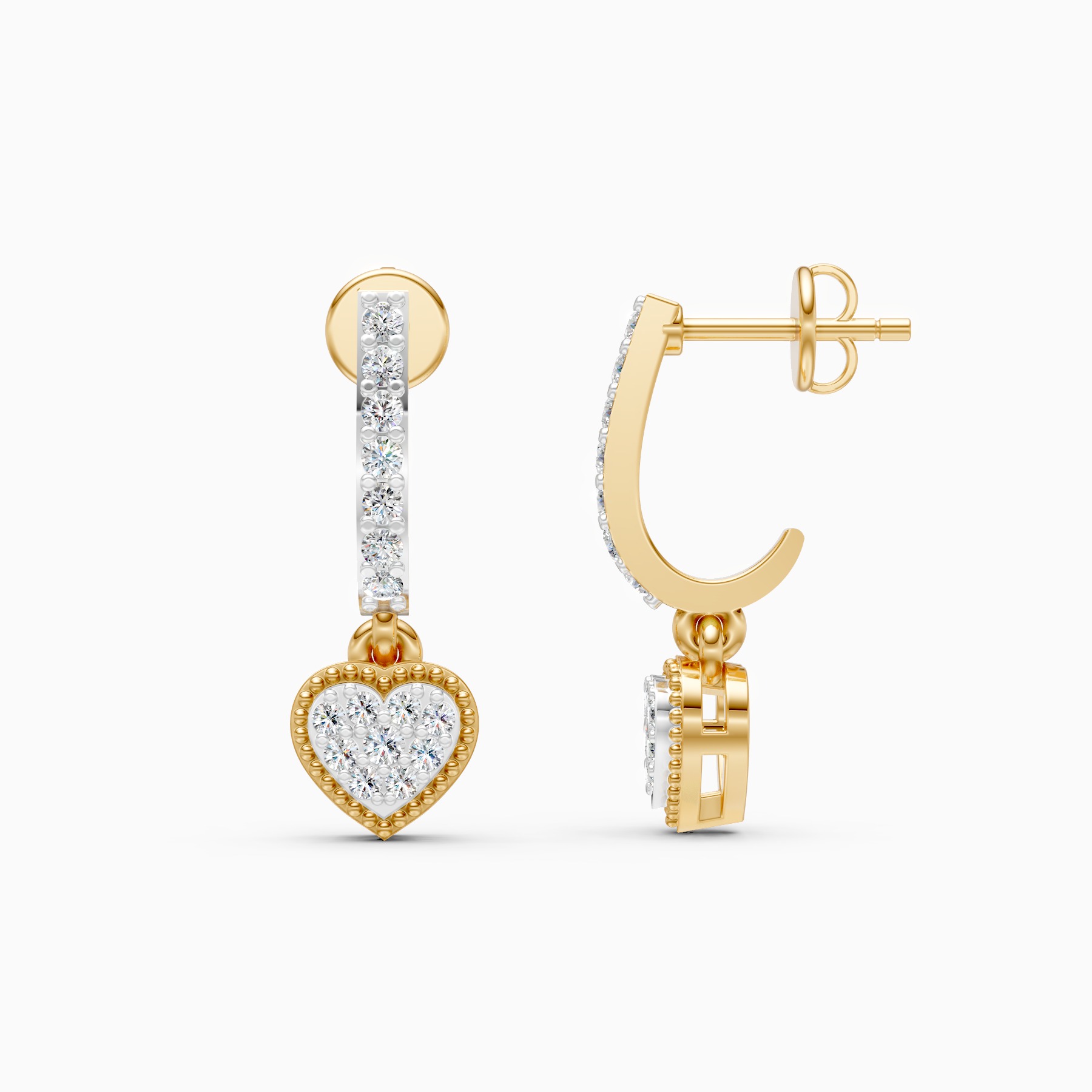 Sparkling Heart Lab Grown Diamond Earrings