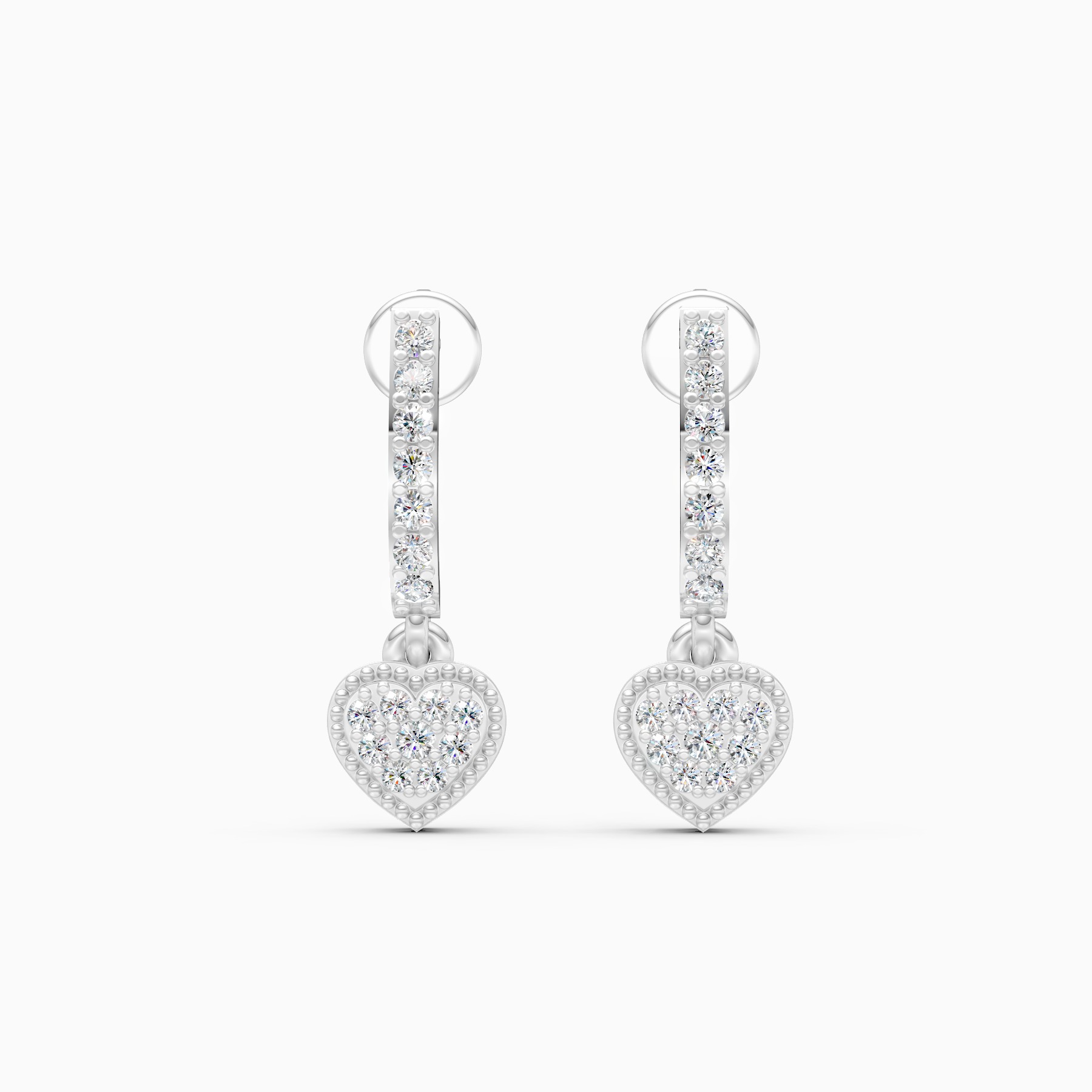 Sparkling Heart Lab Grown Diamond Earrings