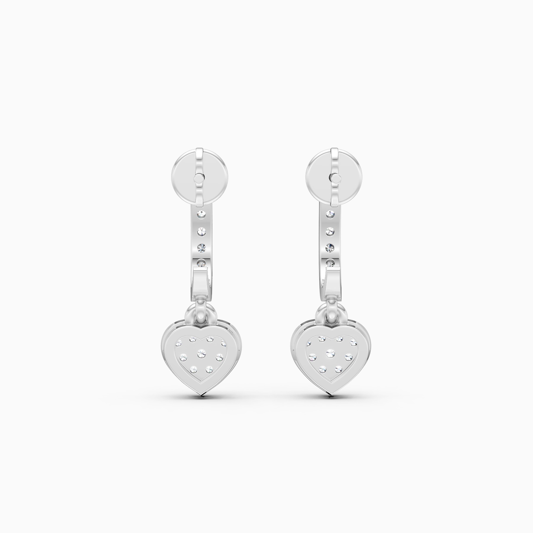 Sparkling Heart Lab Grown Diamond Earrings