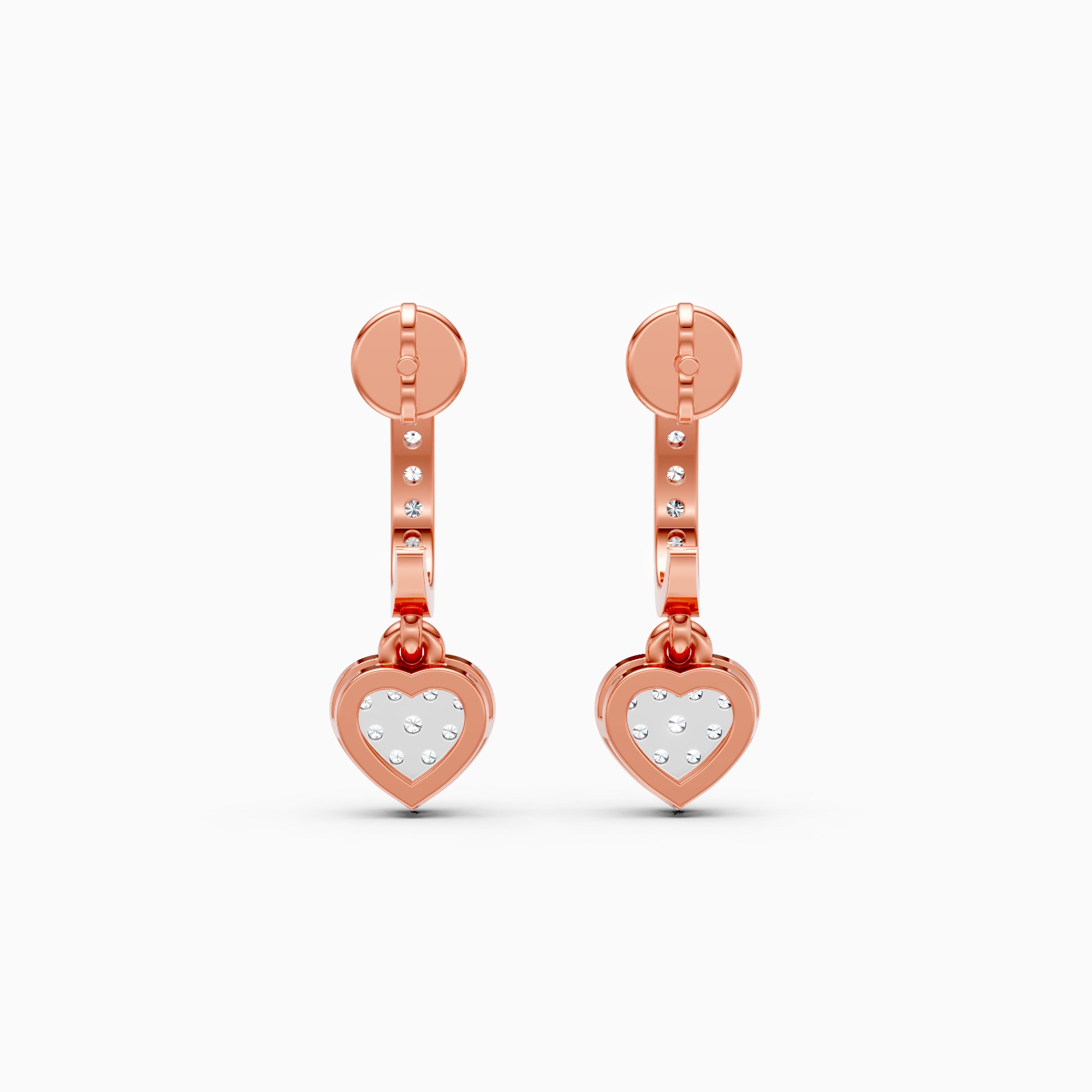 Sparkling Heart Lab Grown Diamond Earrings