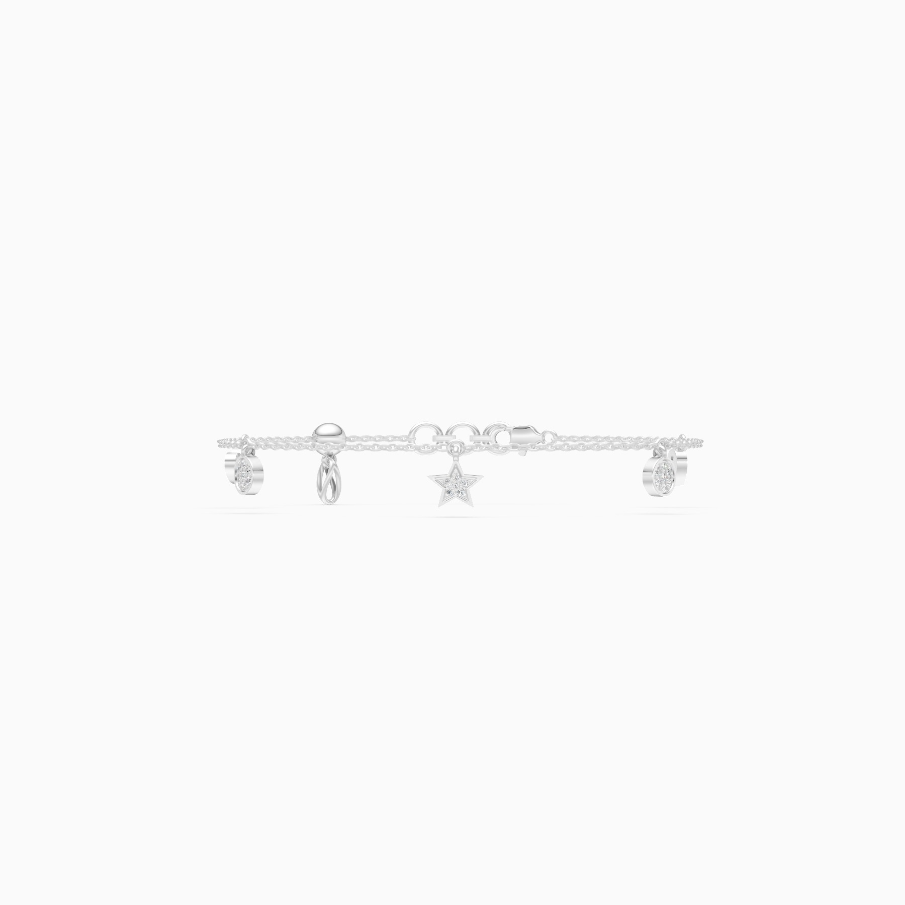 Minimal Lab Grown Diamond Charm Bracelet