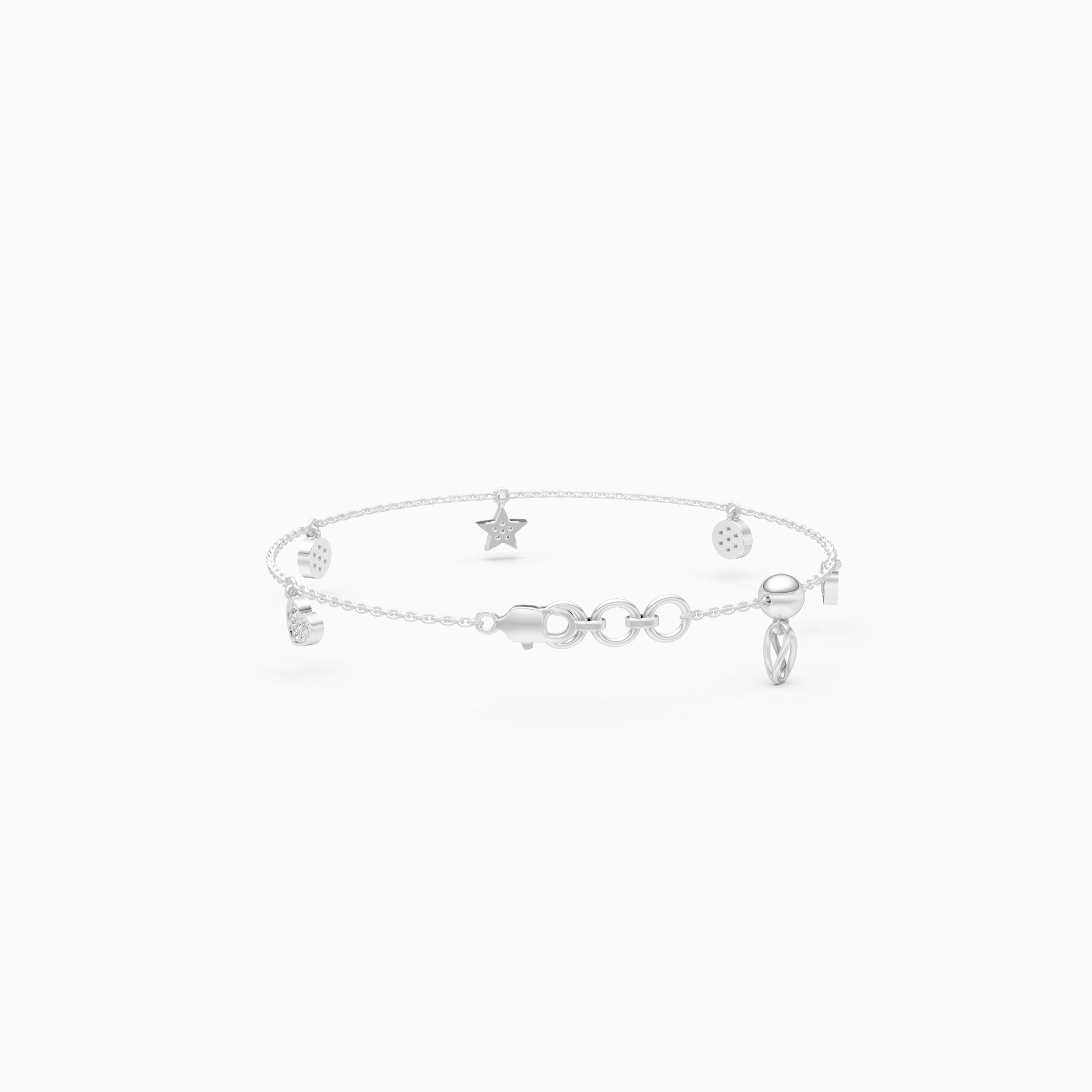 Minimal Lab Grown Diamond Charm Bracelet