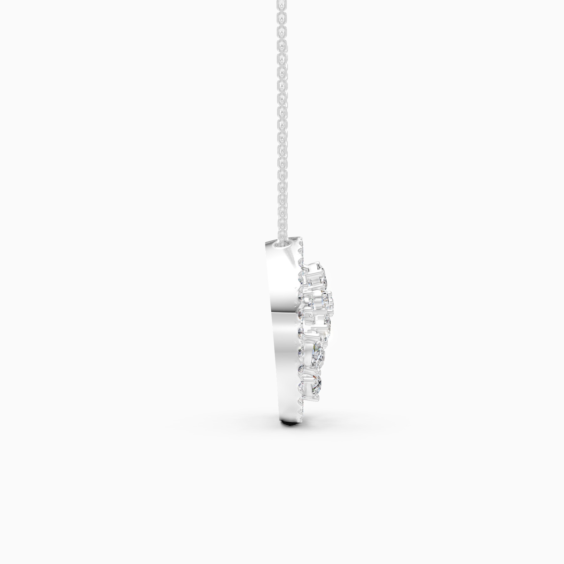 Lab Grown Diamond Floral Pendant Necklace
