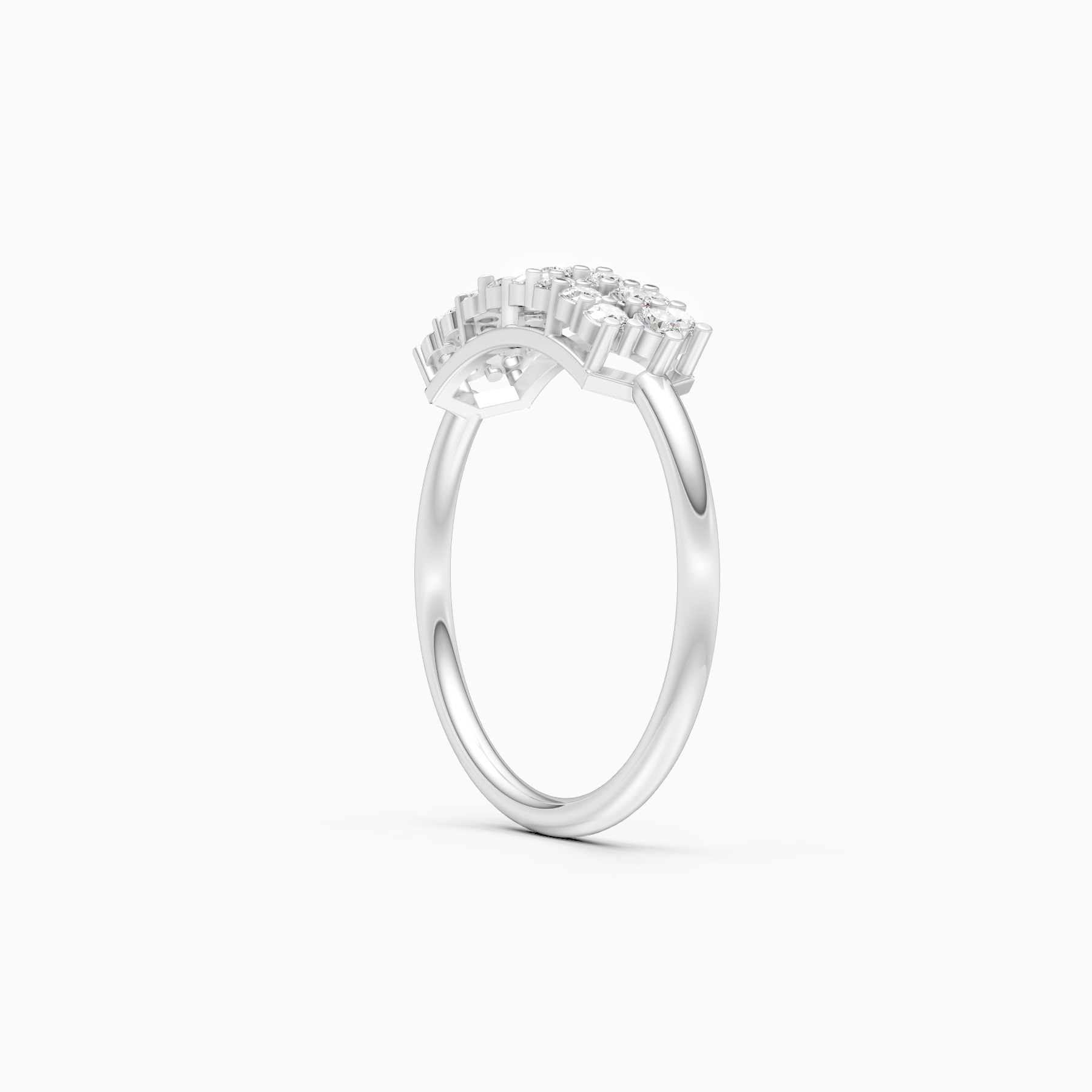 Delicate Double Row Lab Grown Diamond Ring