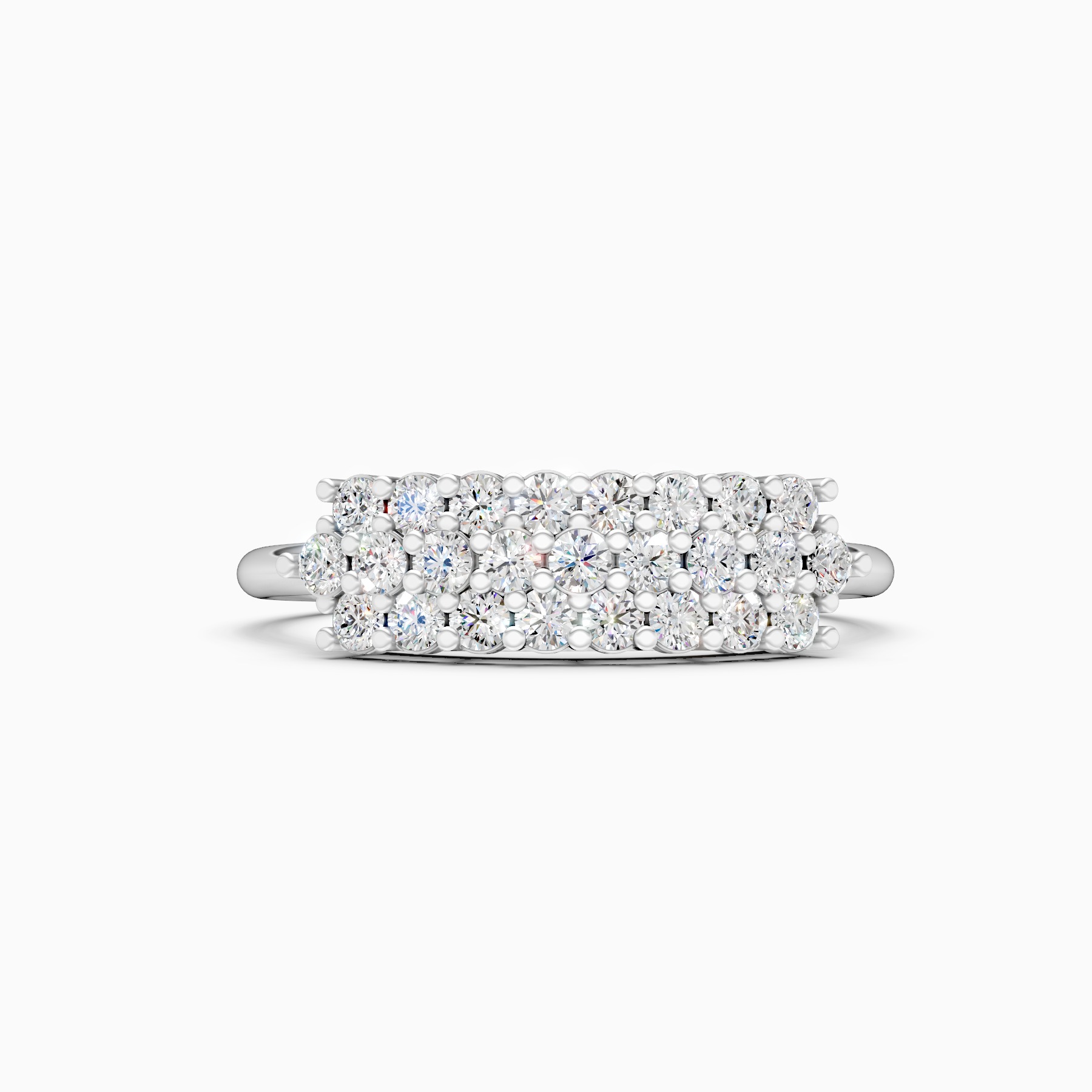Delicate Double Row Lab Grown Diamond Ring