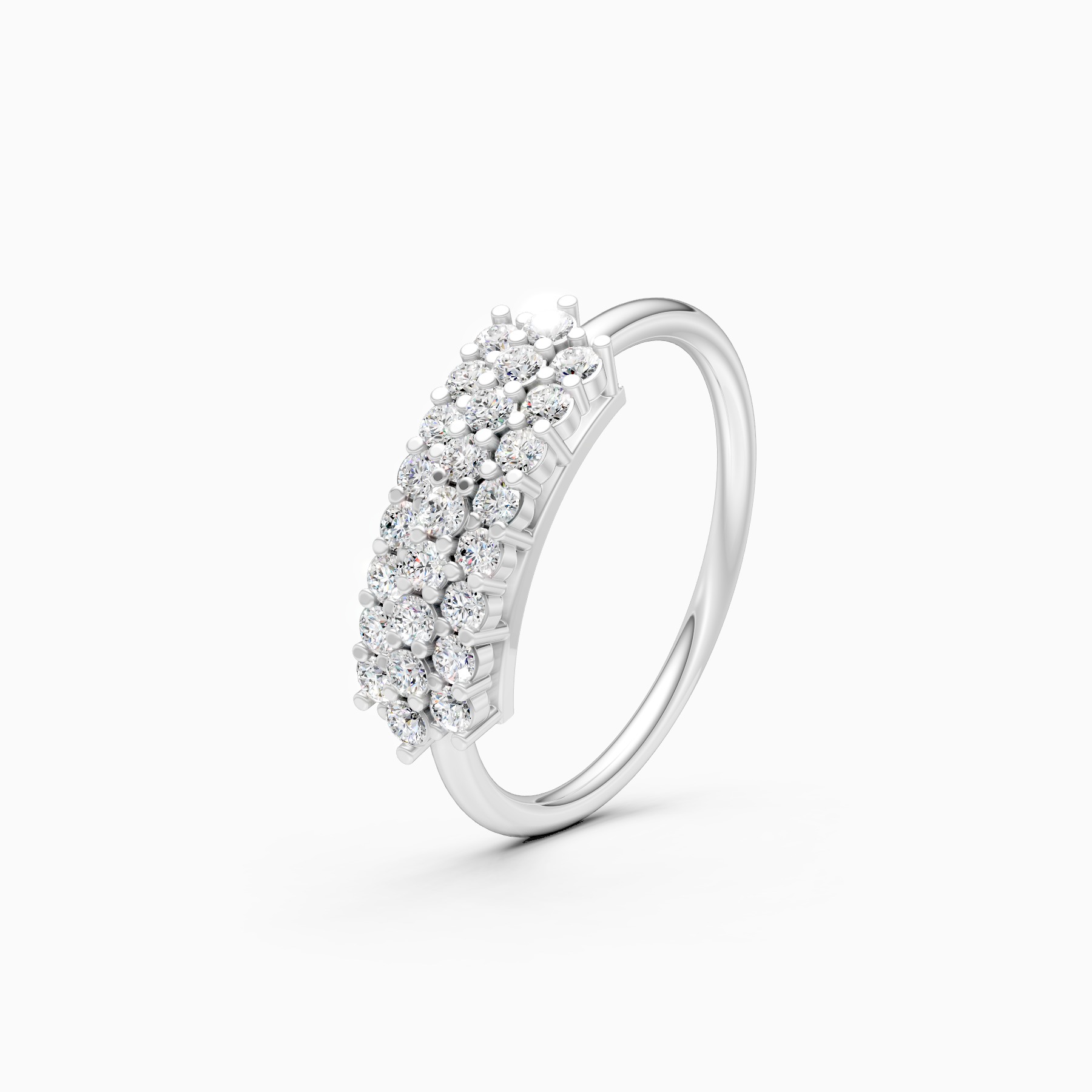 Delicate Double Row Lab Grown Diamond Ring