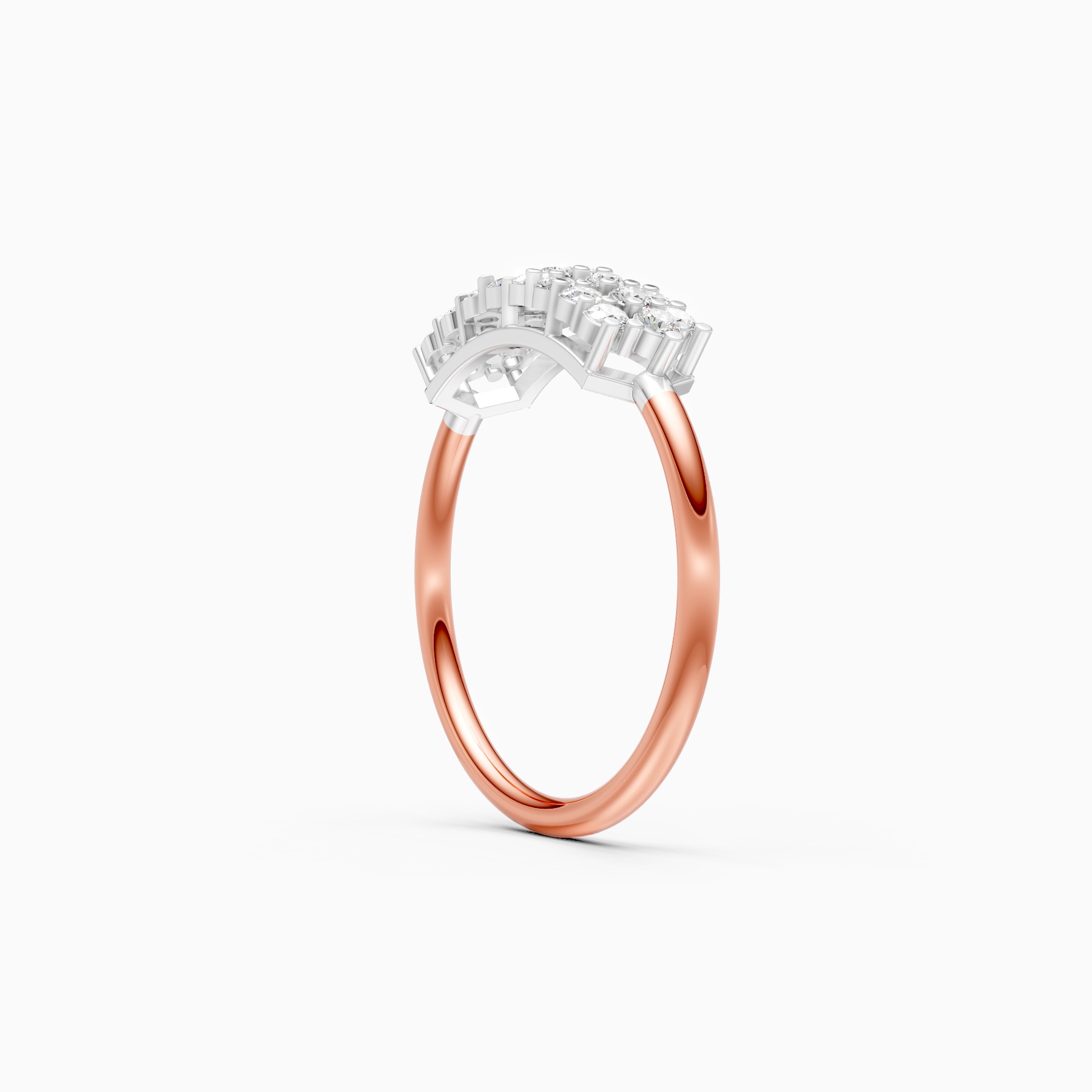 Delicate Double Row Lab Grown Diamond Ring