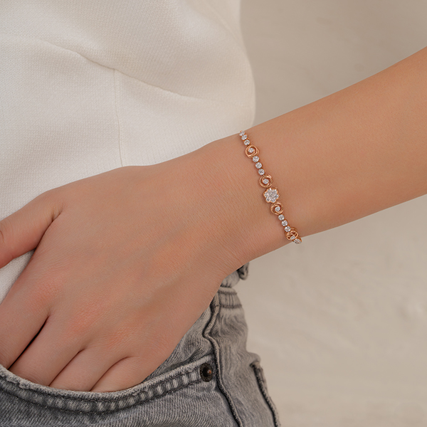 Cluster Flower Lab Grown Diamond Bracelet