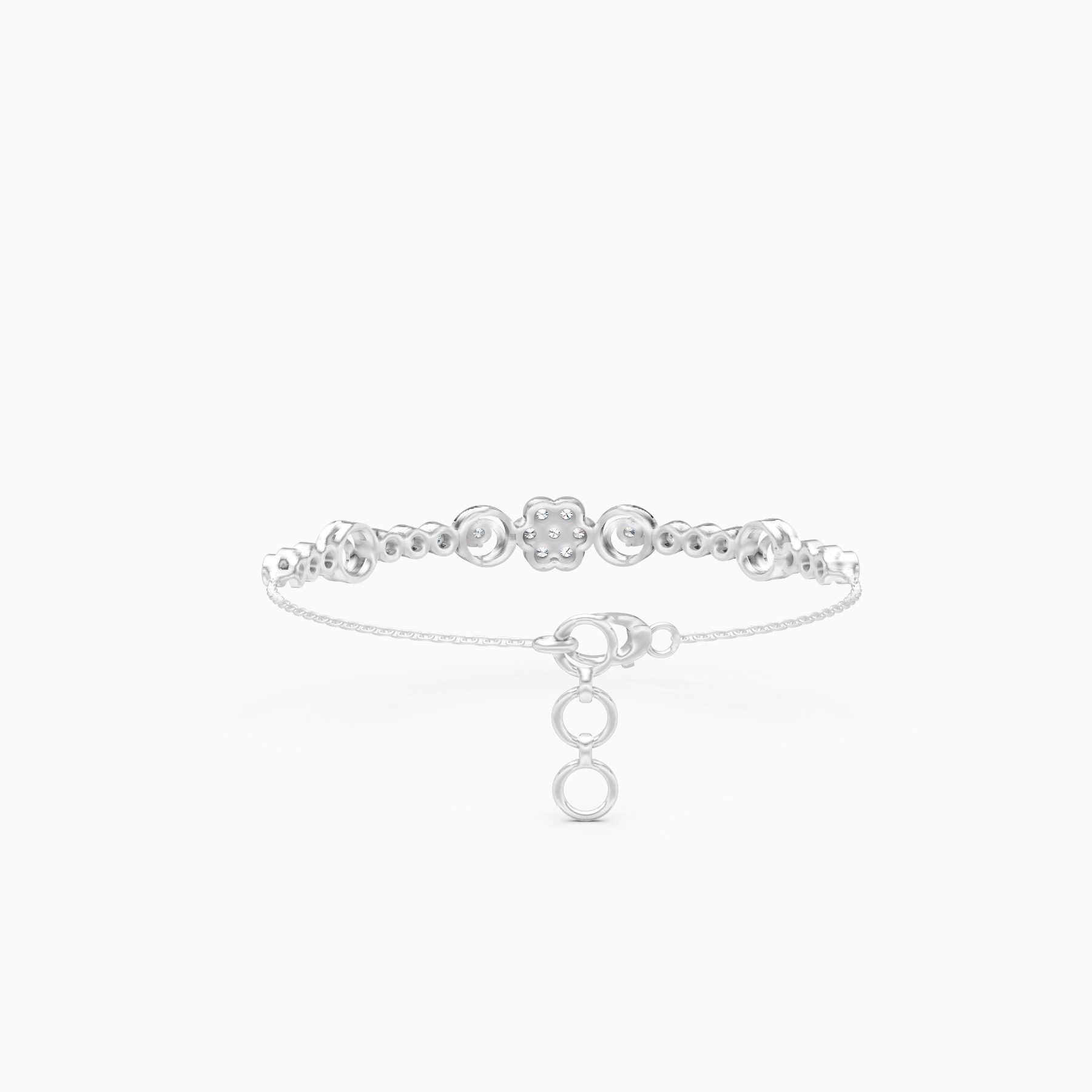 Cluster Flower Lab Grown Diamond Bracelet
