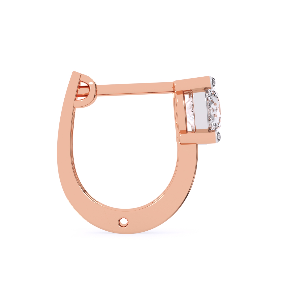 Elegant Round Diamond Hoop Earrings