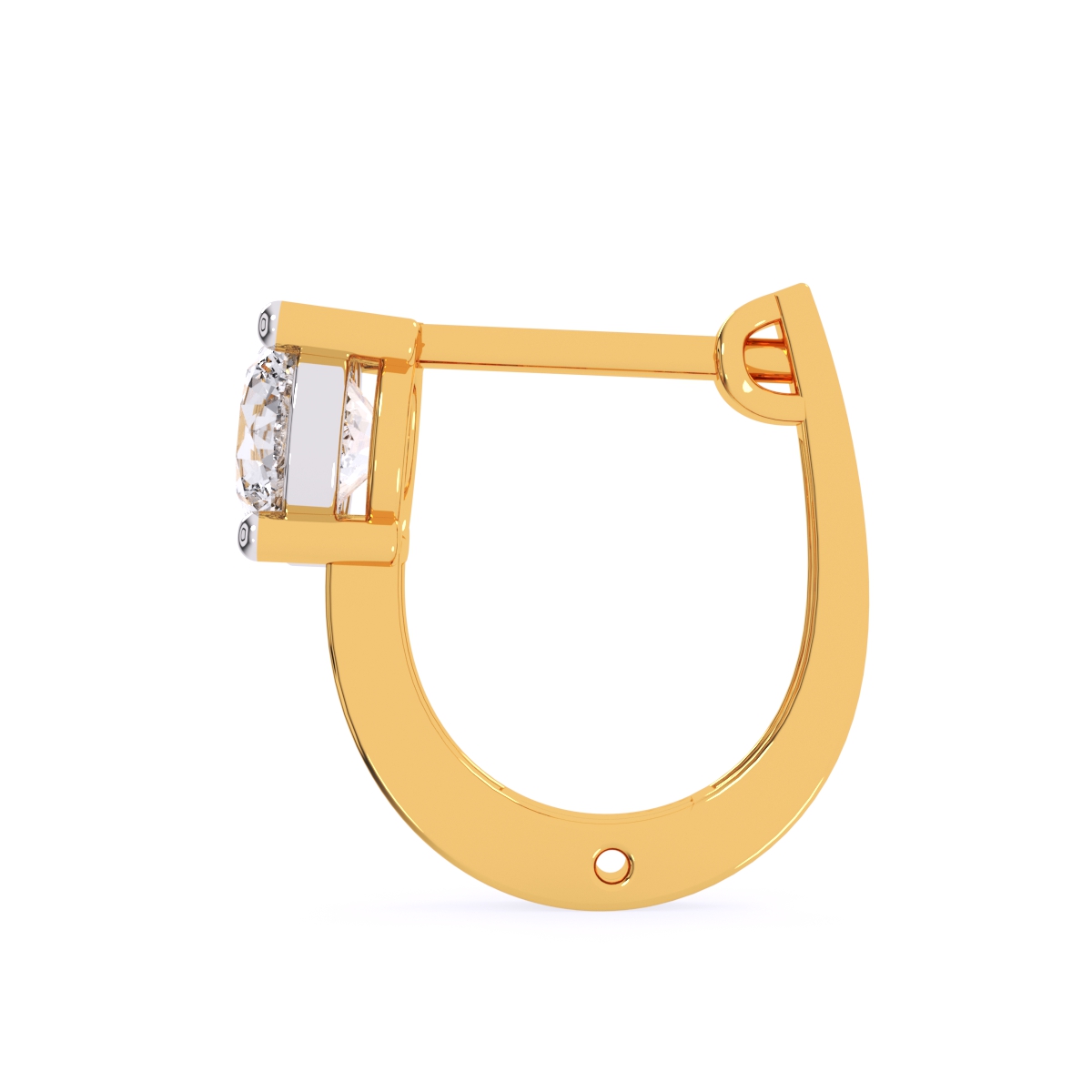 Elegant Round Diamond Hoop Earrings