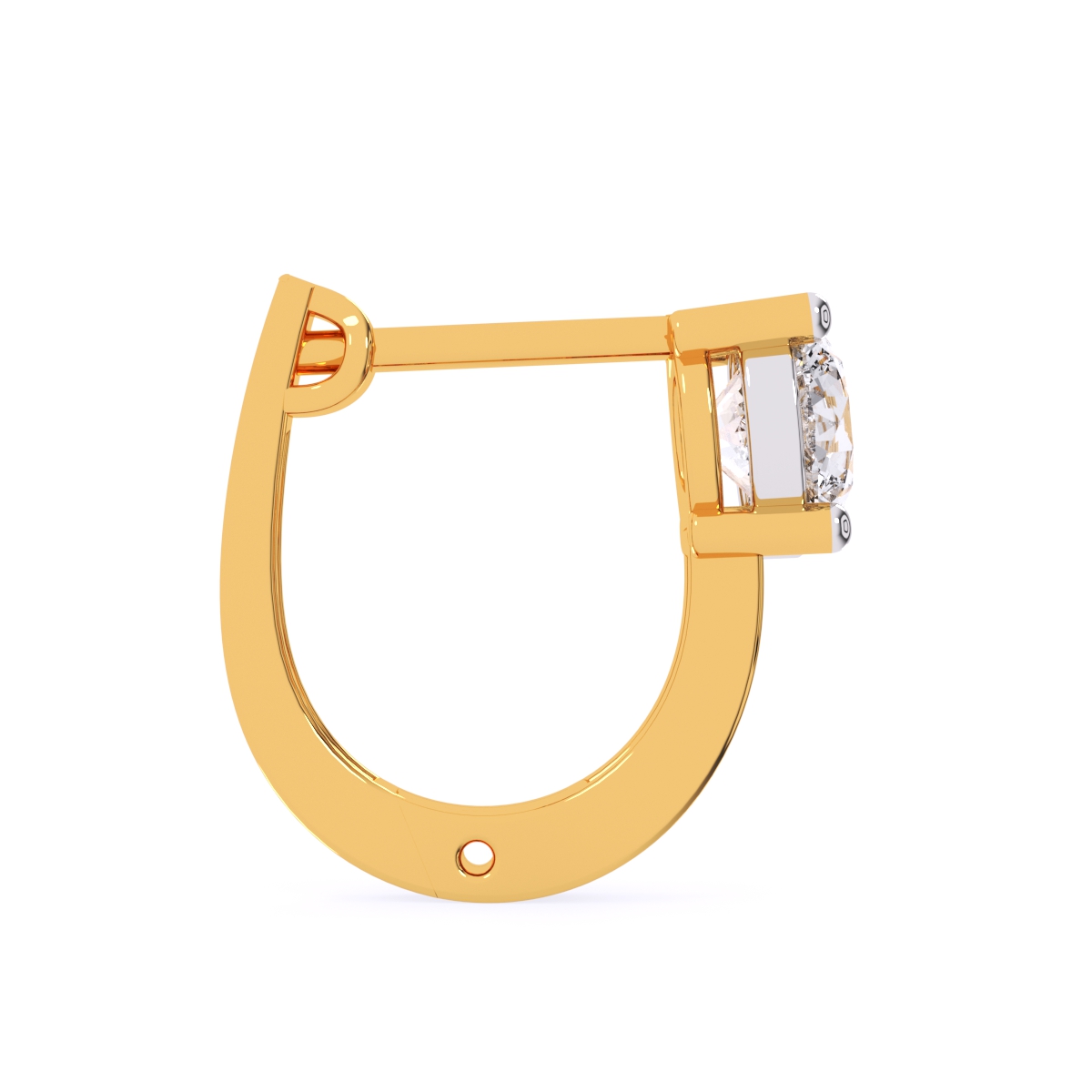 Elegant Round Diamond Hoop Earrings